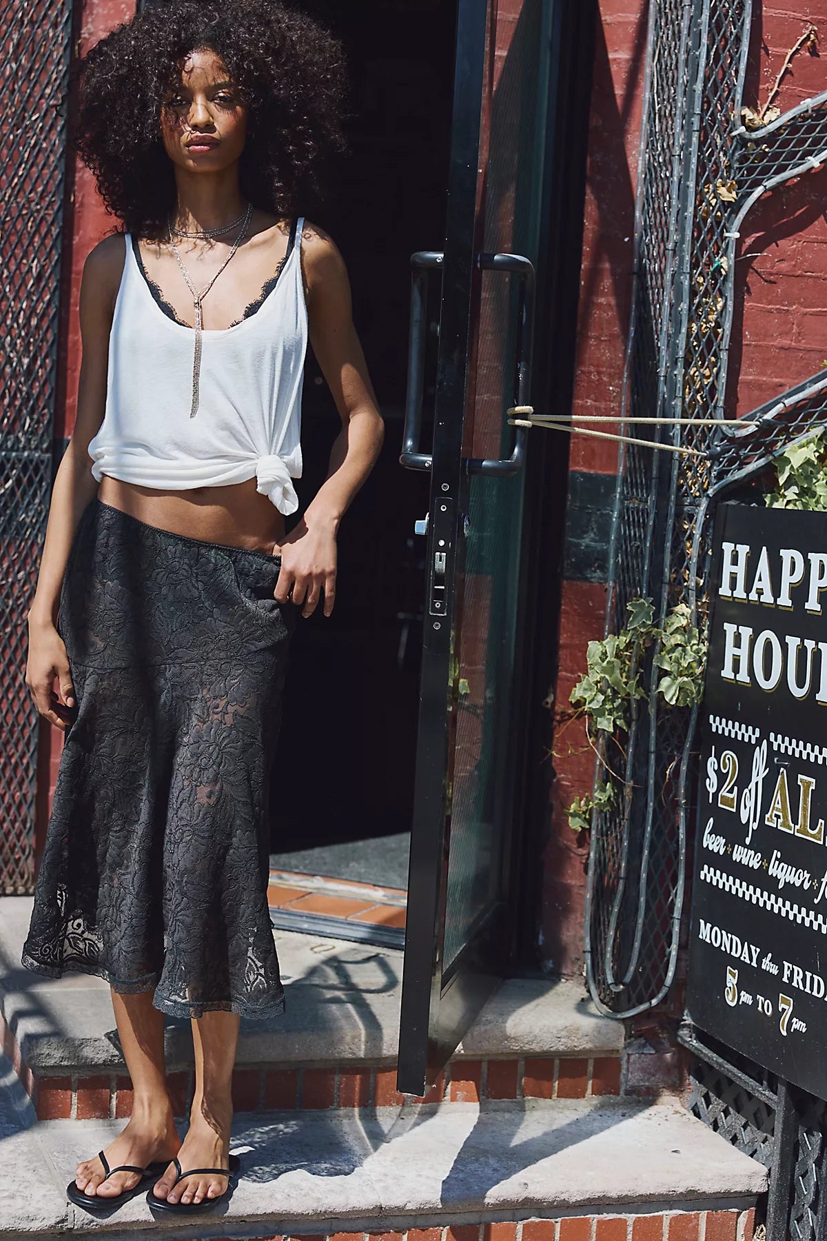 Sheer Emotion Midi Slip Skirt