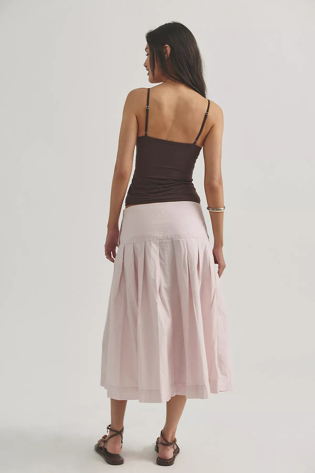 We The Free Skipper Pleated Chino Midi Skirt