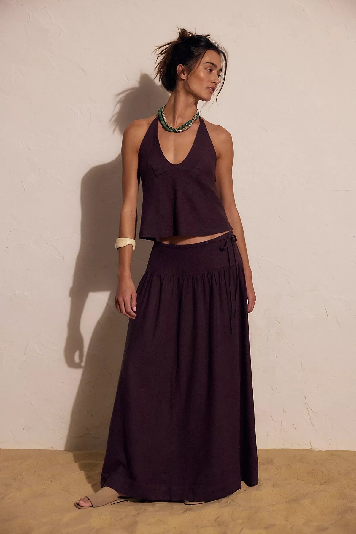 Sandshell Linen Skirt Set