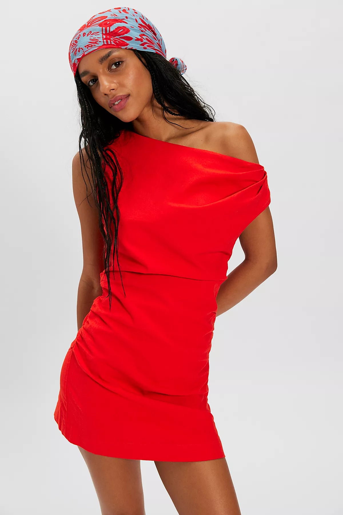 So Far Summer Stretch Linen Mini Dress