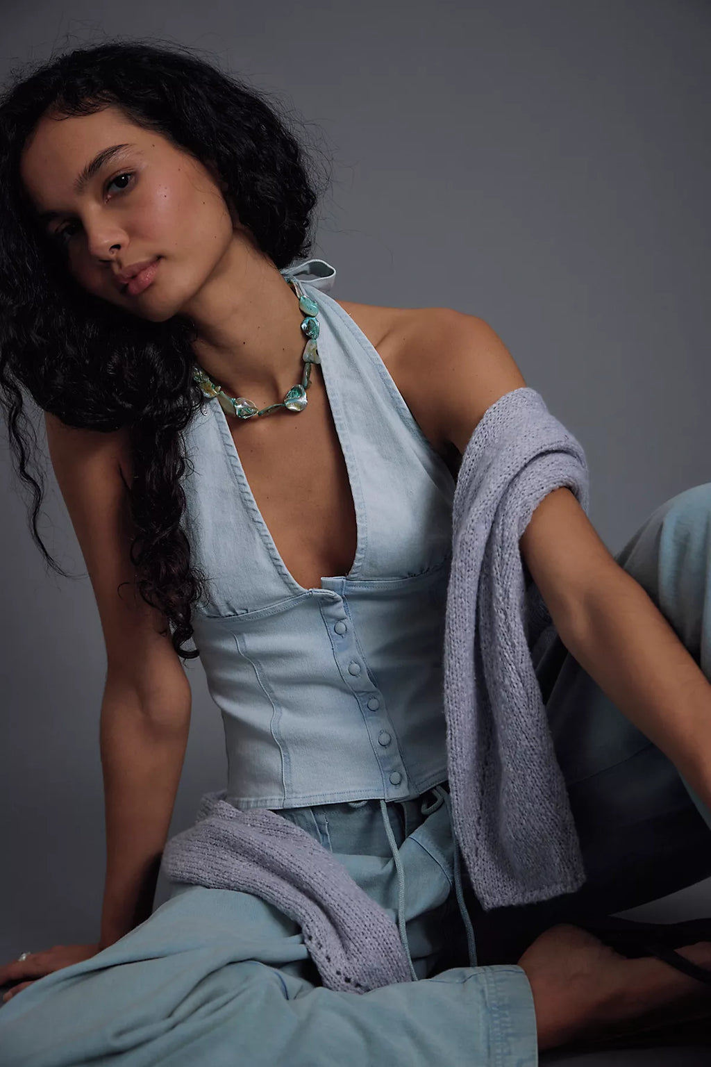 Ramona Denim Halter Top