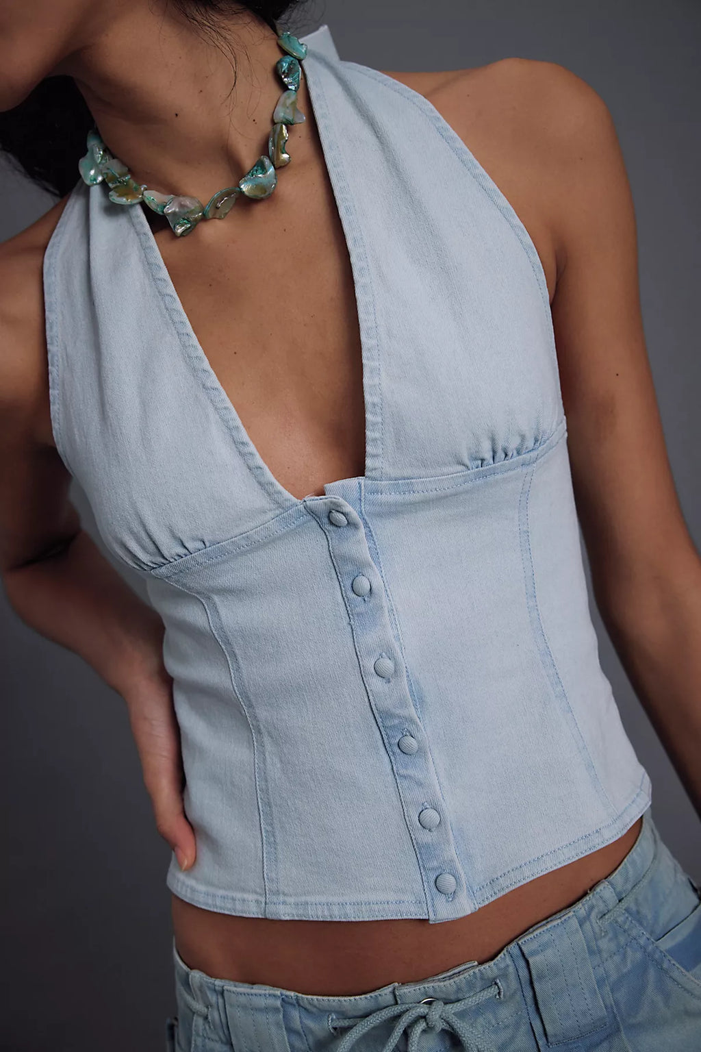 Ramona Denim Halter Top