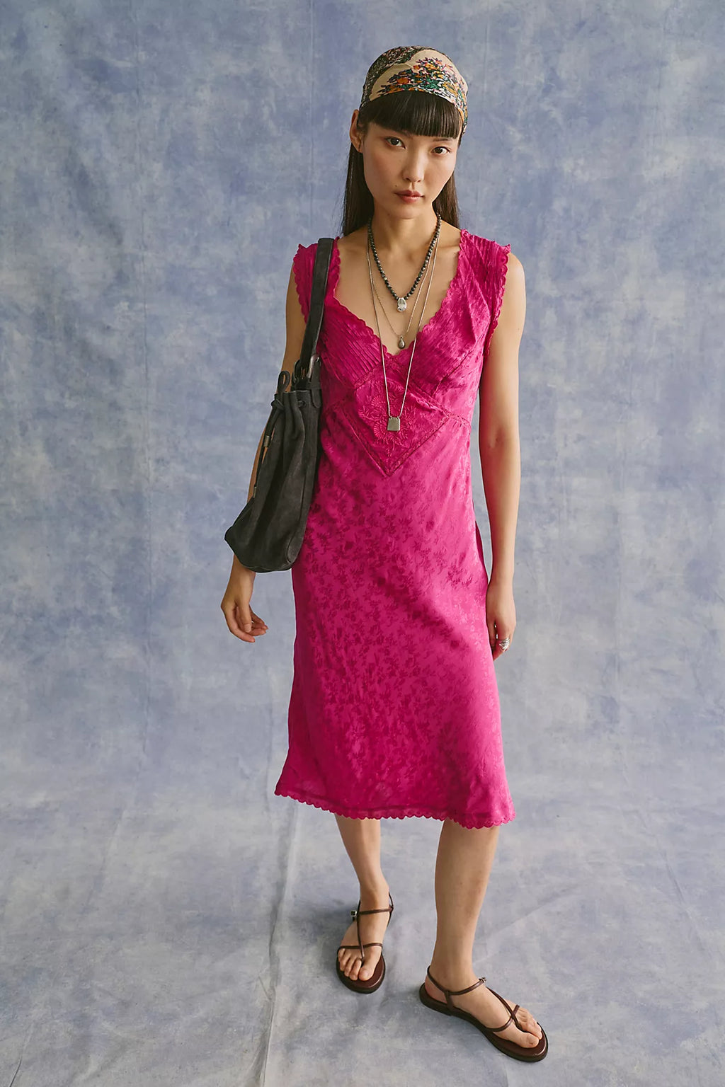 Me With You Satin Midi Slip Dress