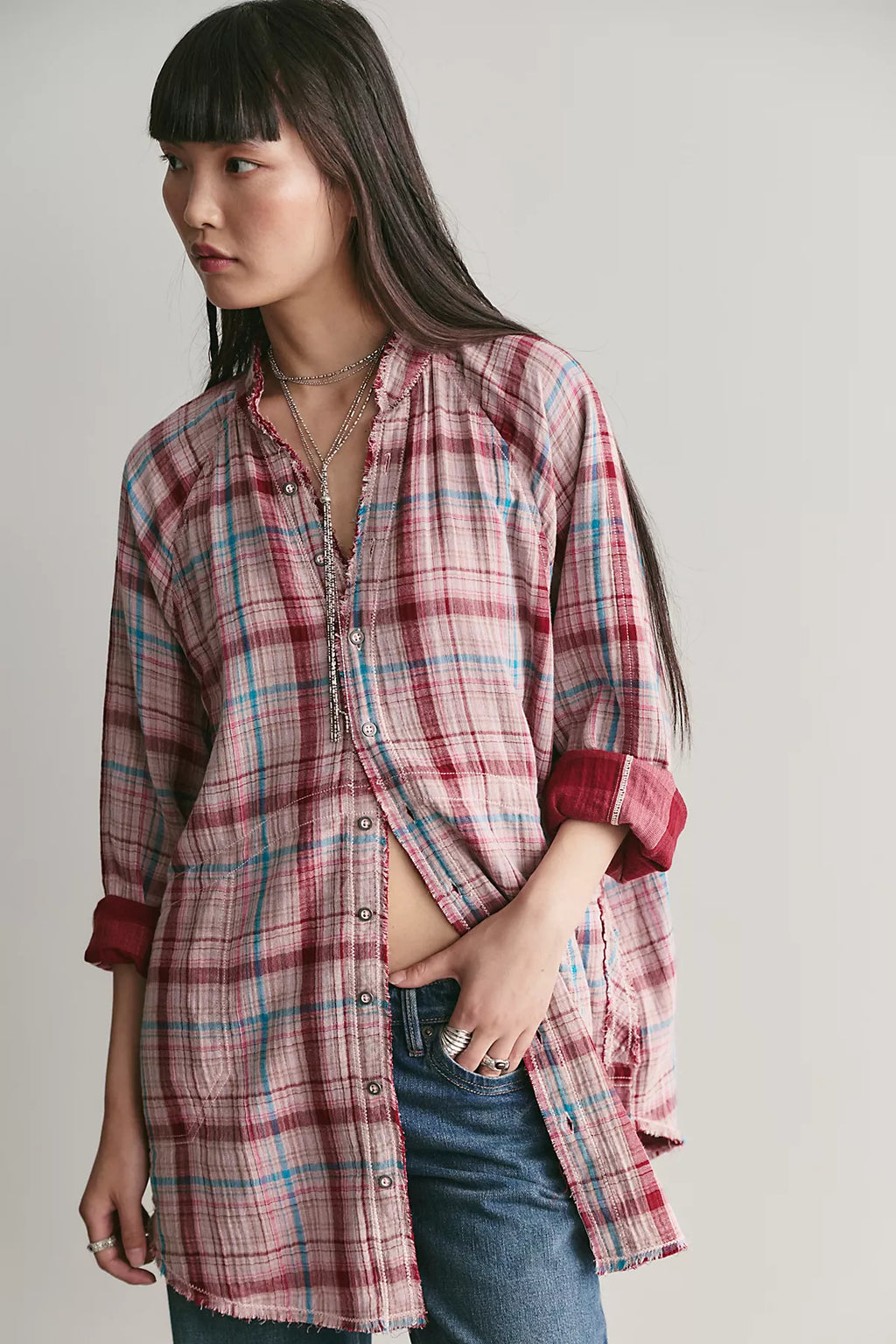 We The Free Summer Daydream Plaid Tunic