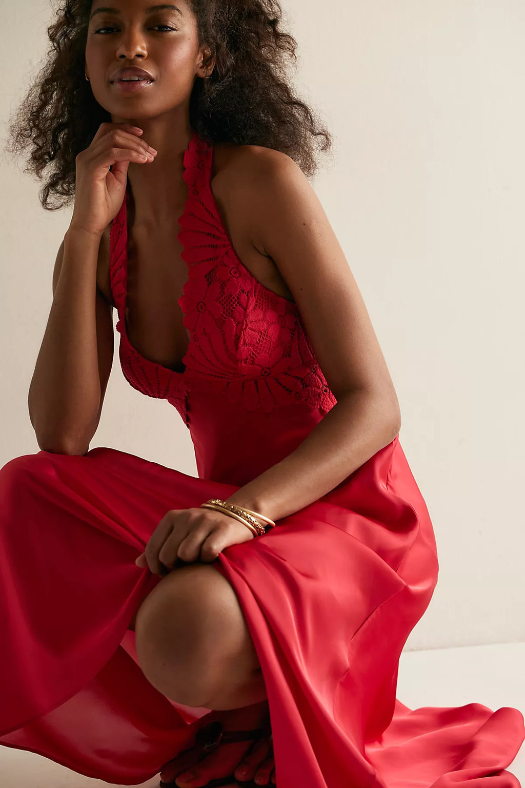 Petal Party Midi Slip Dress