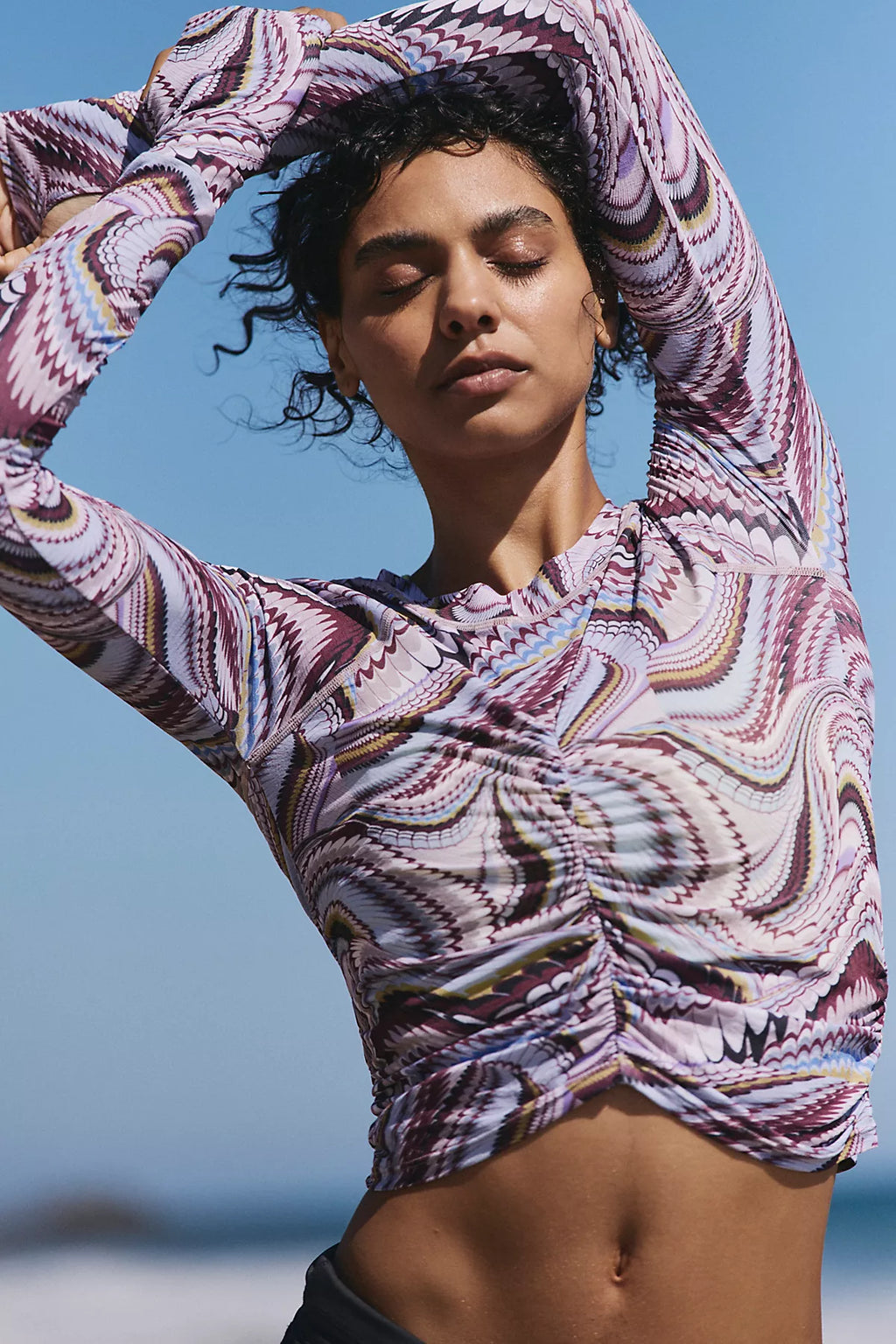 Tempo Ruched Printed Long Sleeve