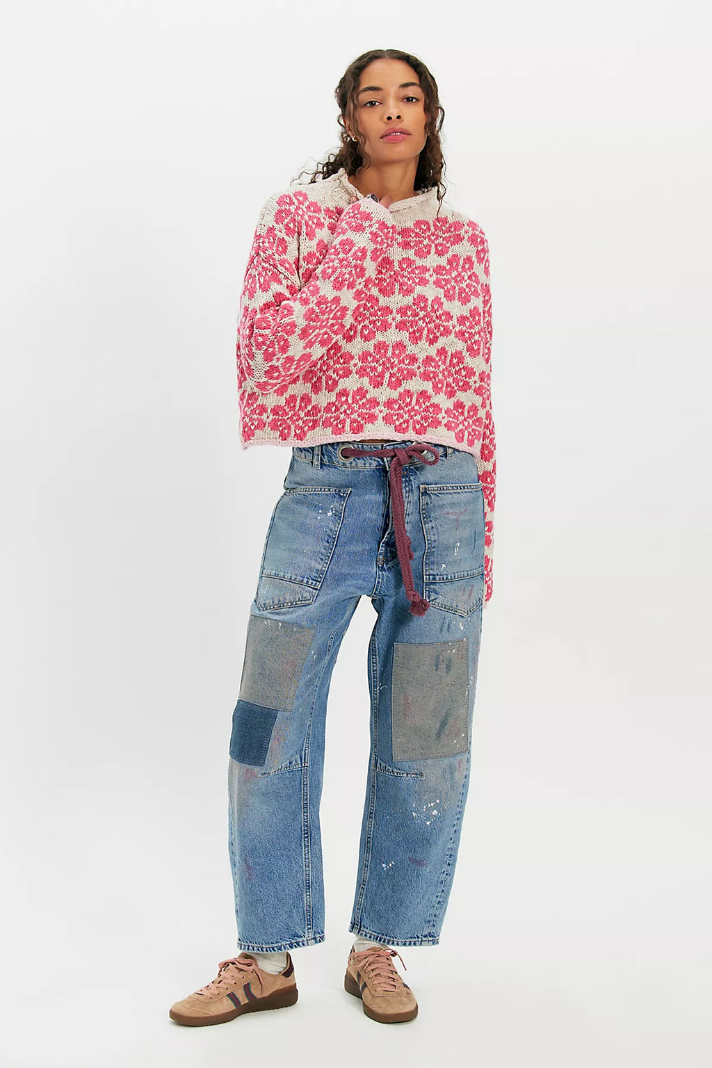Opal Rollneck Knit Patterned Sweater