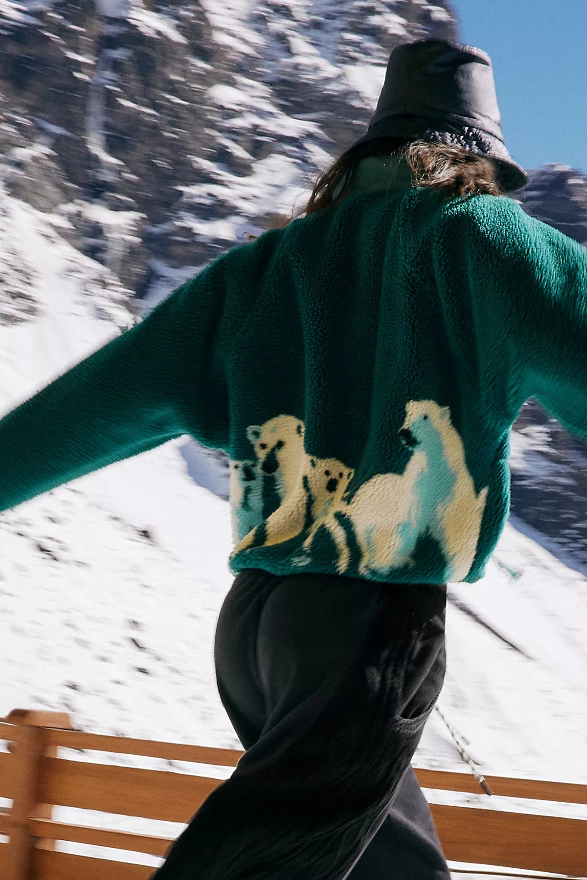 Hit The Slopes Printed Fleece Pullover