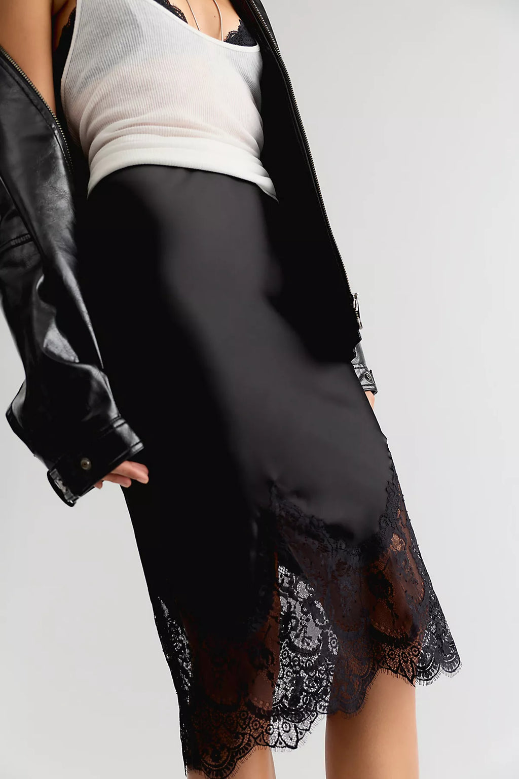 Norma Kamali Bias Lace Half Slip