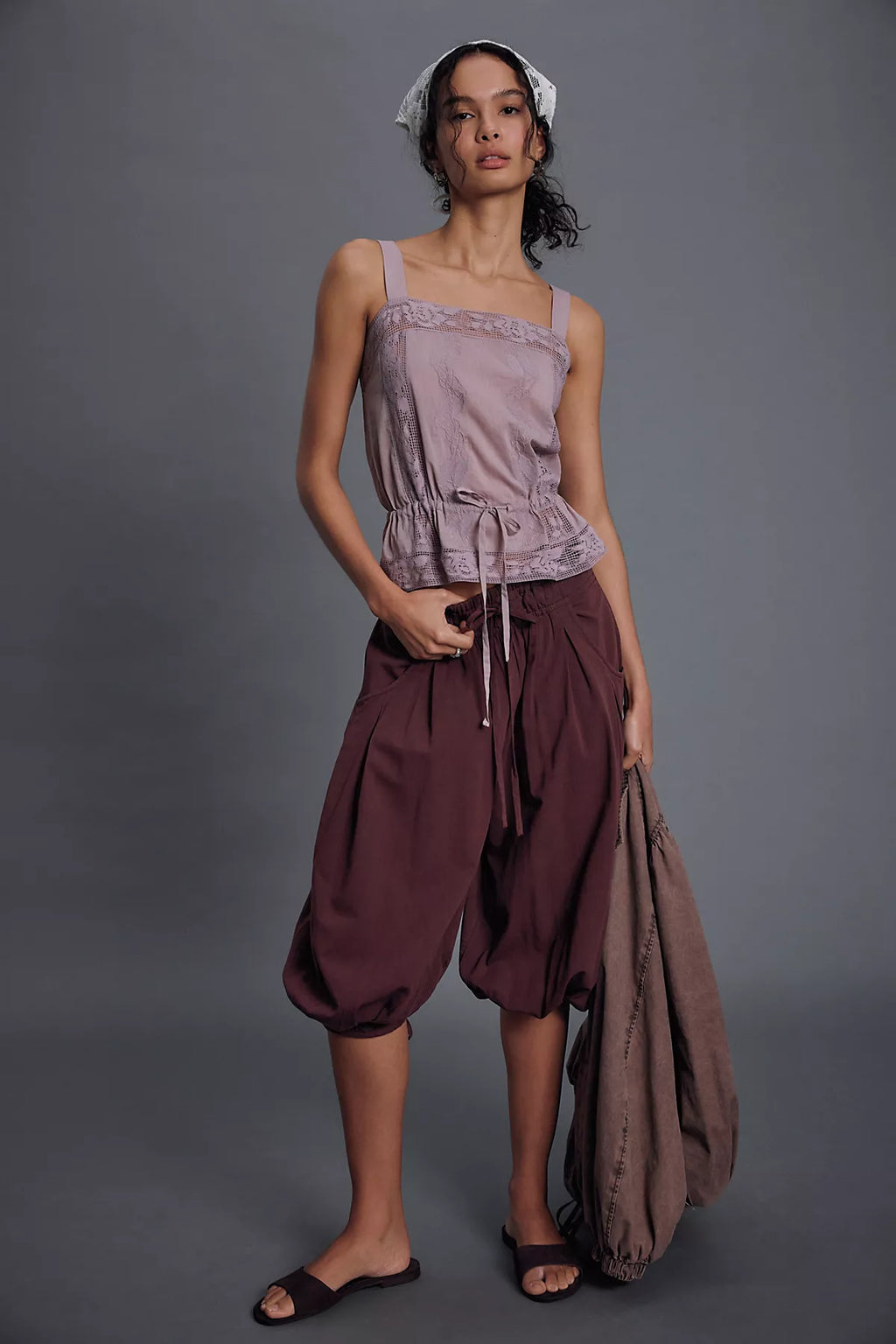 Calle Balloon Crop Pull-On Pants