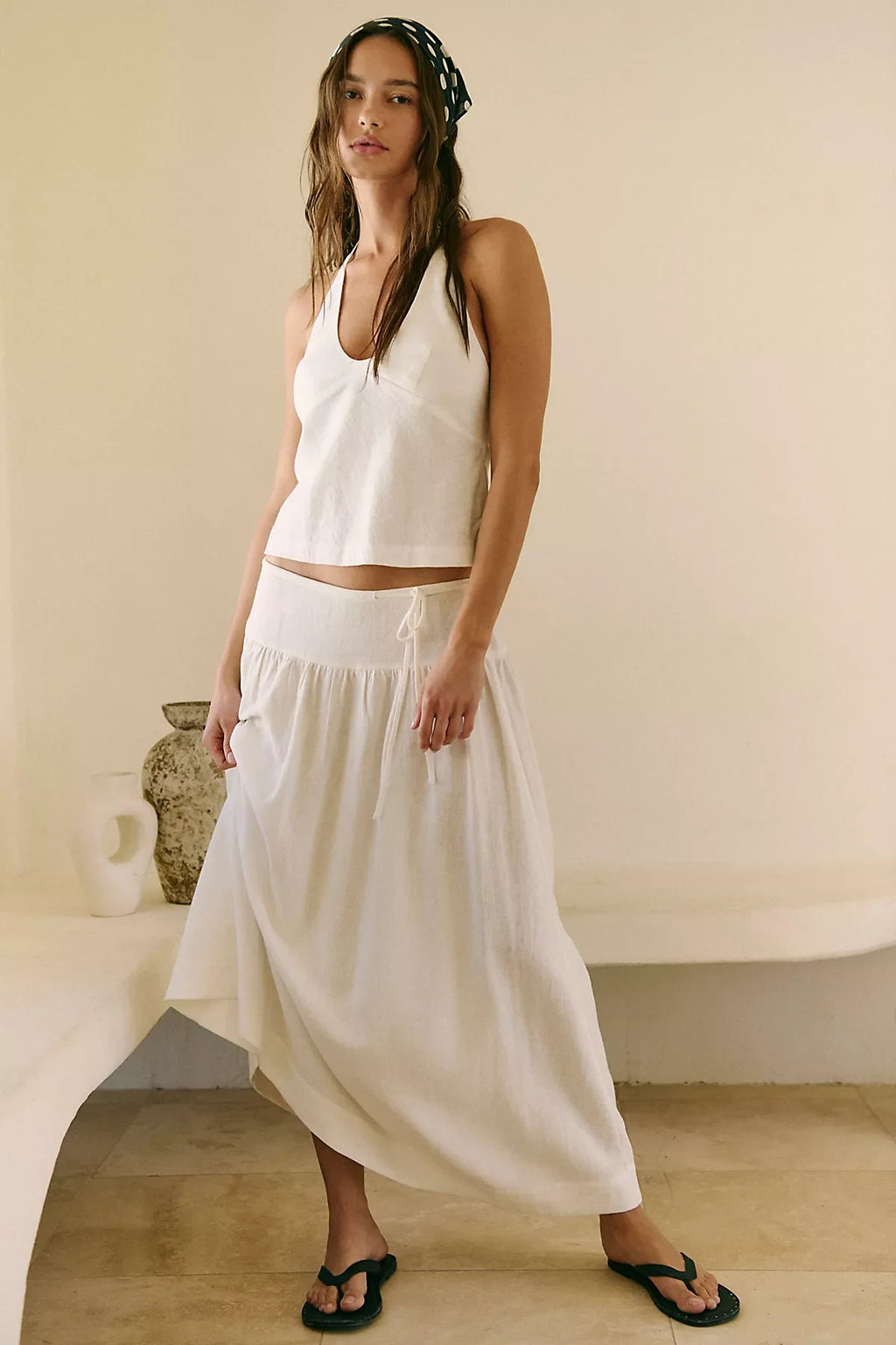 Sandshell Linen Skirt Set
