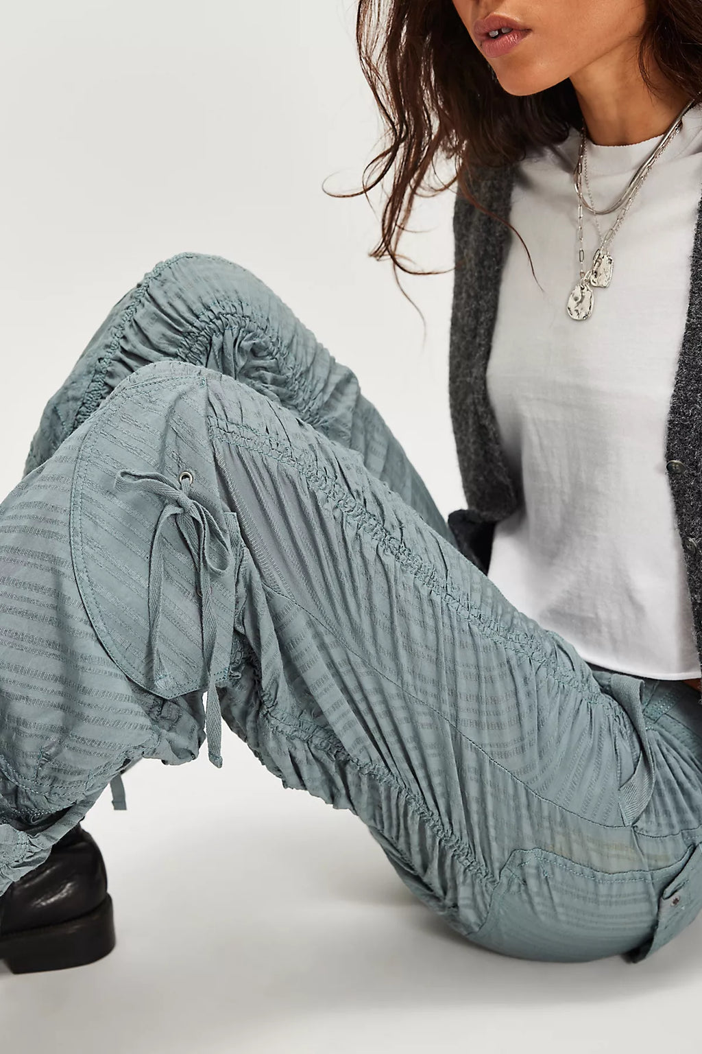 We The Free Scorpio Shirred Mid-Rise Cargo Pants
