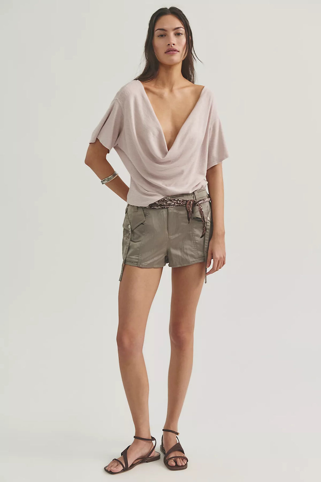 We The Free Tinsley Waterfall Cowl-Neck Top