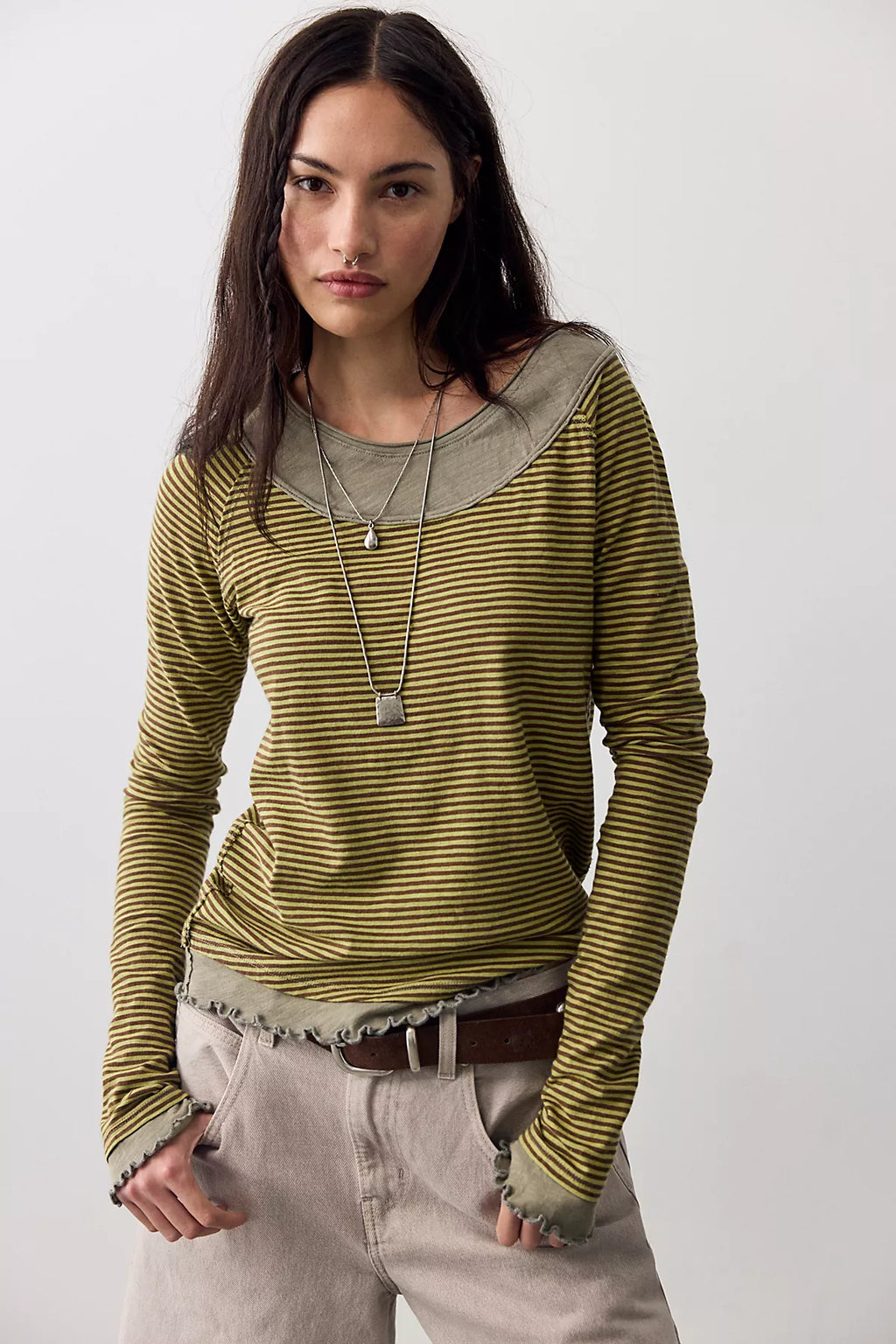 We The Free Two's A Charm Stripe Long Sleeve Top