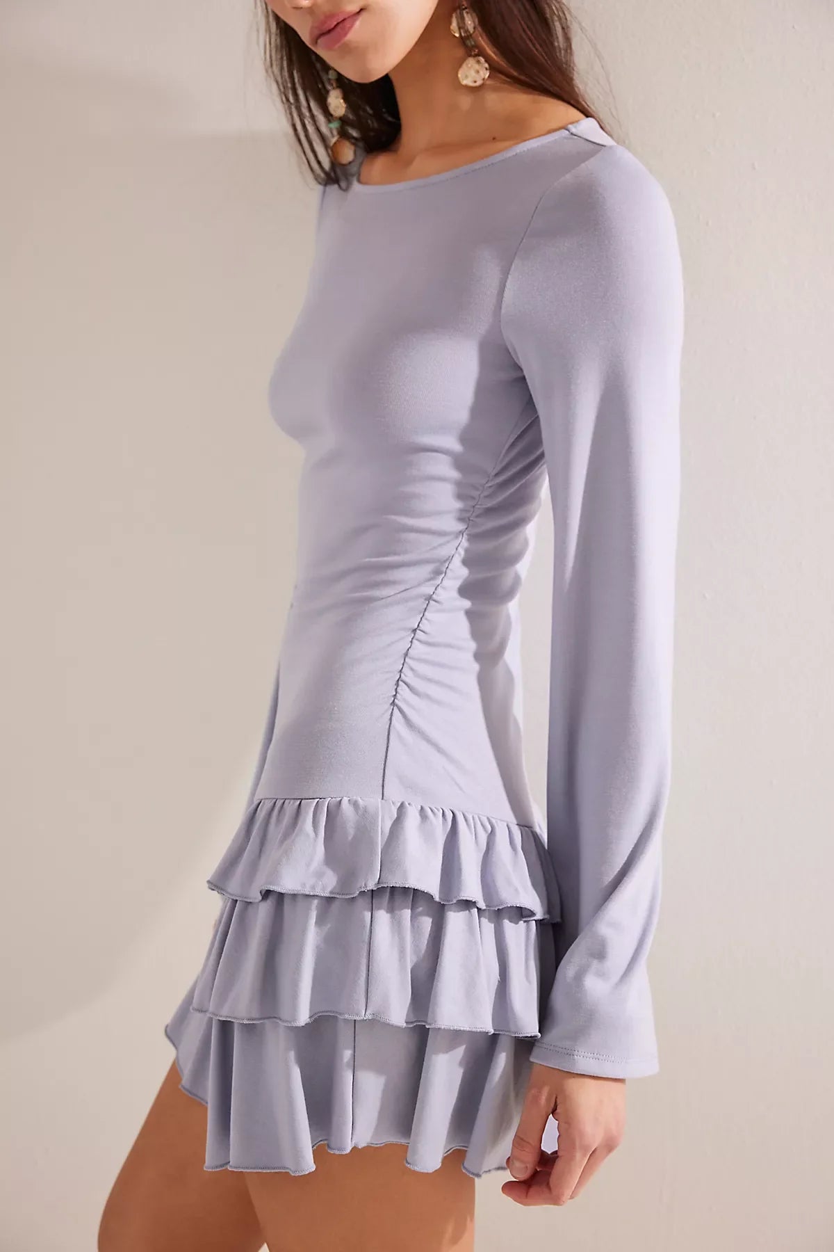Good Feels Ruffle Long-Sleeve Mini Dress