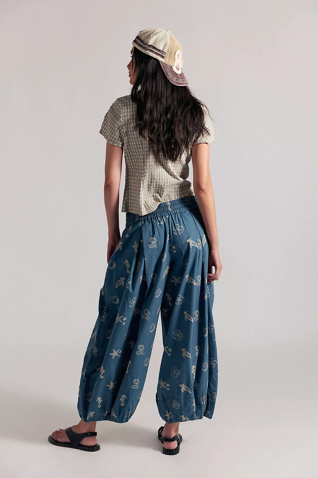 Moonflower Printed Pull-On Balloon Pants