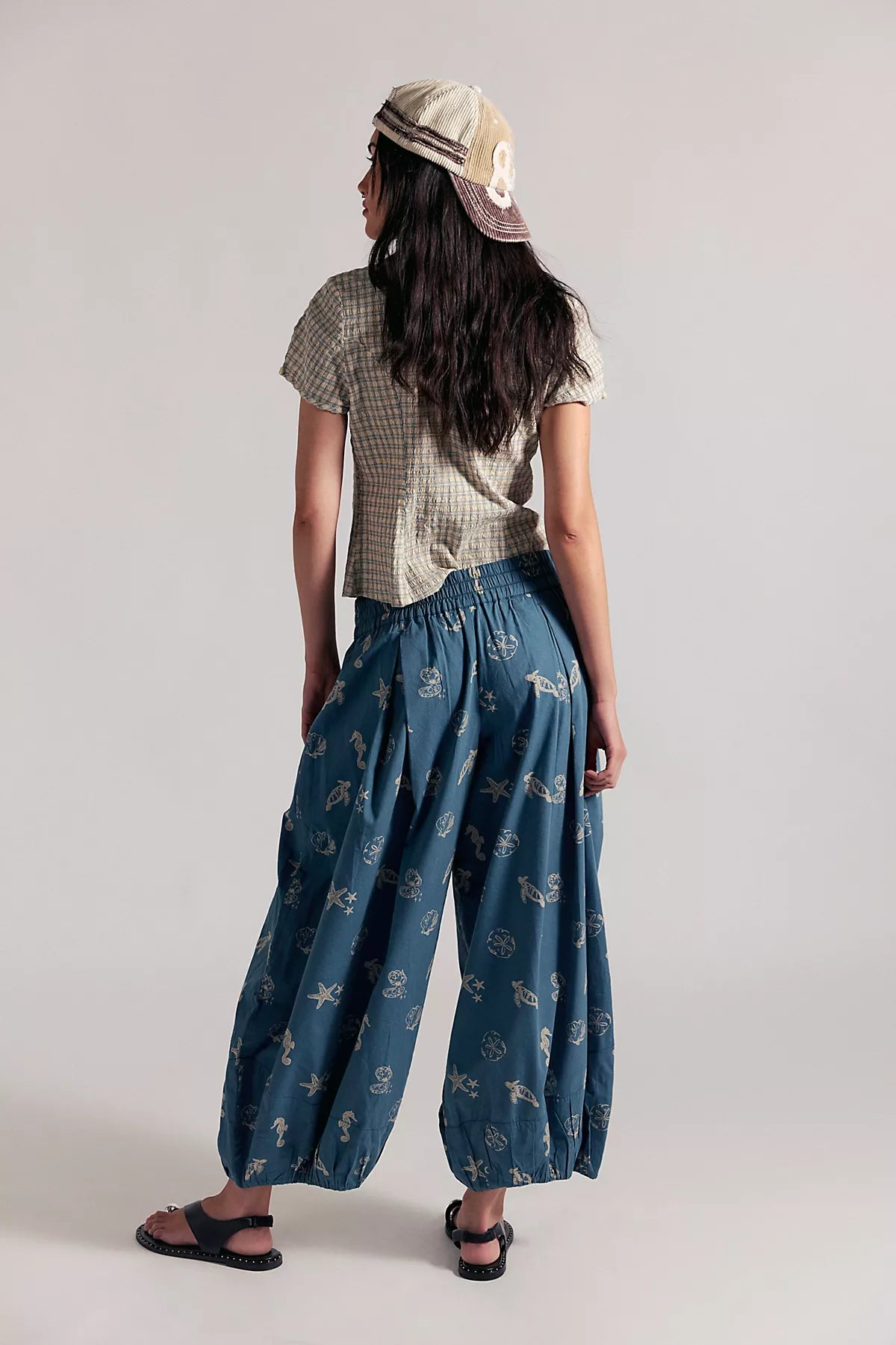 Moonflower Printed Pull-On Balloon Pants