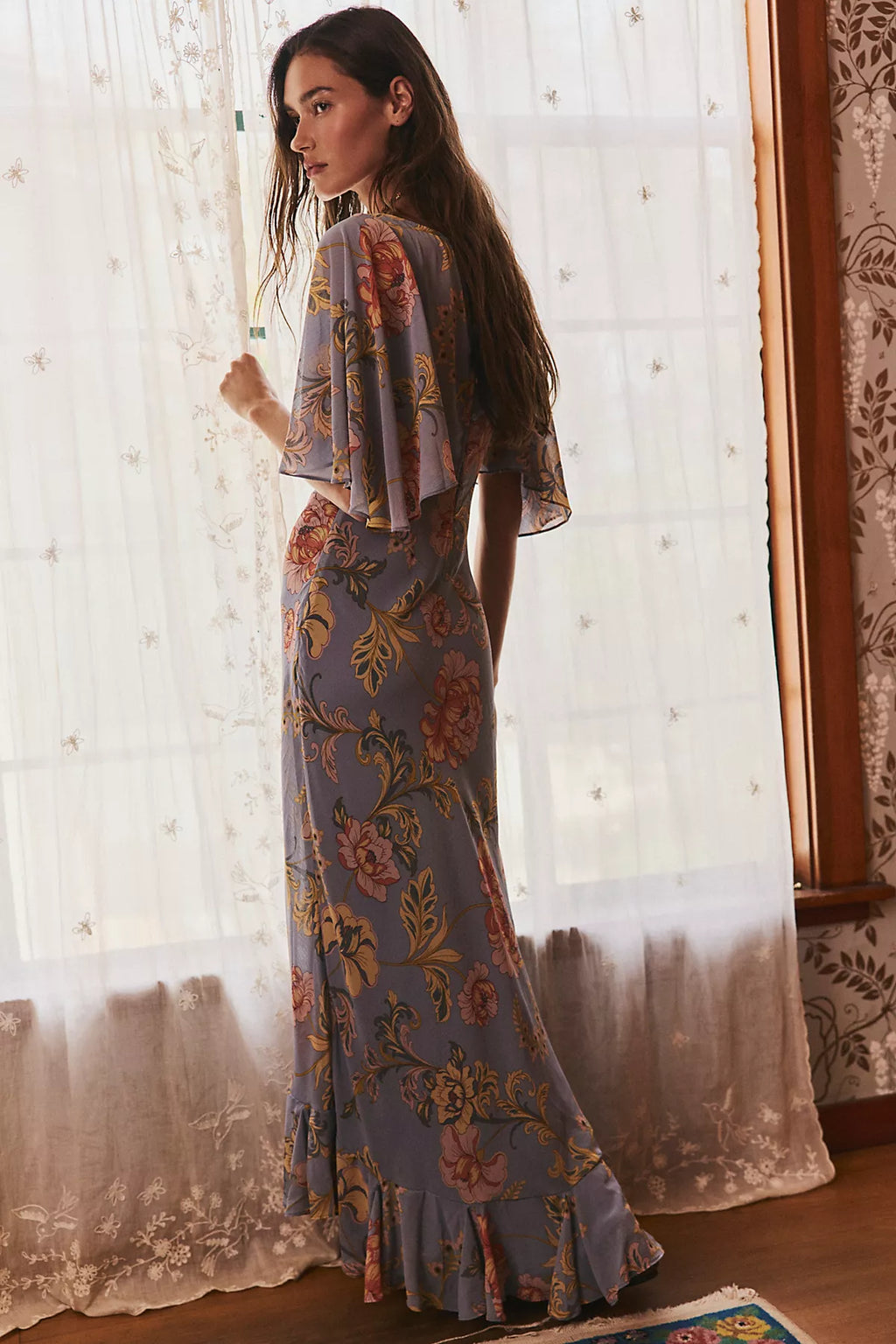 Swan Song Printed Midi Dress
