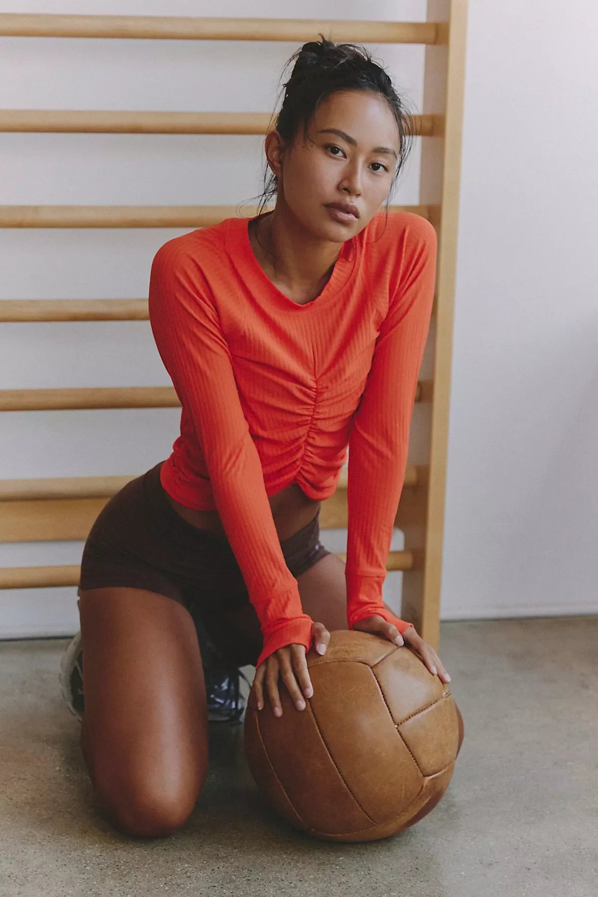 Tempo Ruched Ribbed UV Protection Long Sleeve