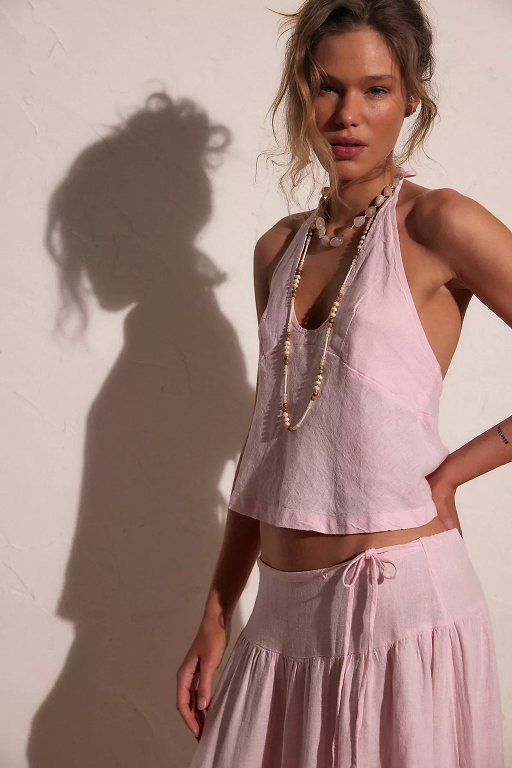 Sandshell Linen Skirt Set