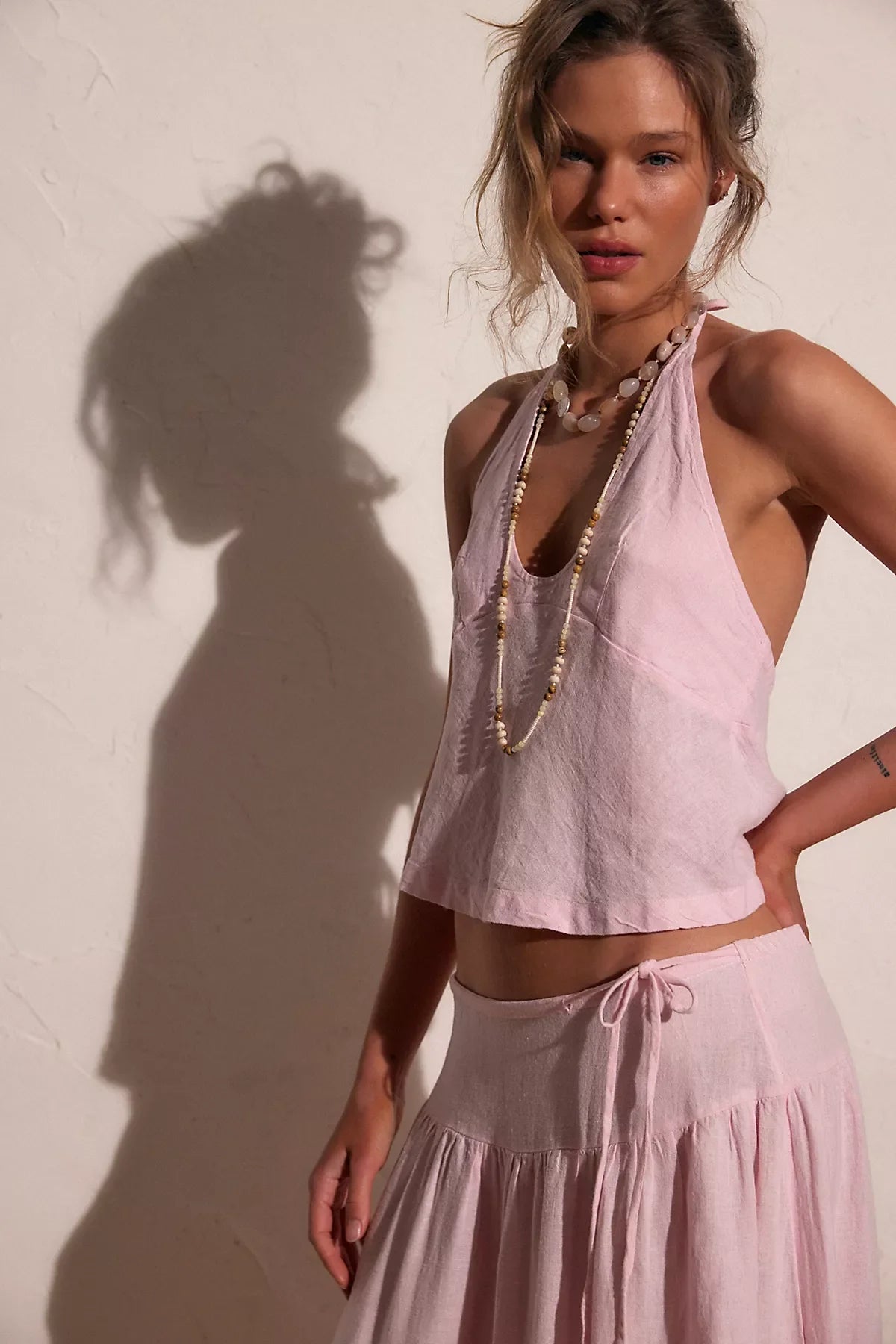 Sandshell Linen Skirt Set