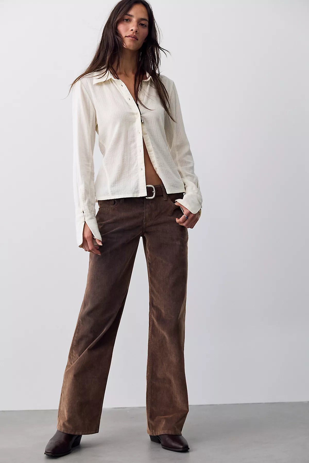 We The Free Tennessee Low-Rise Flocked Boyfriend Jeans