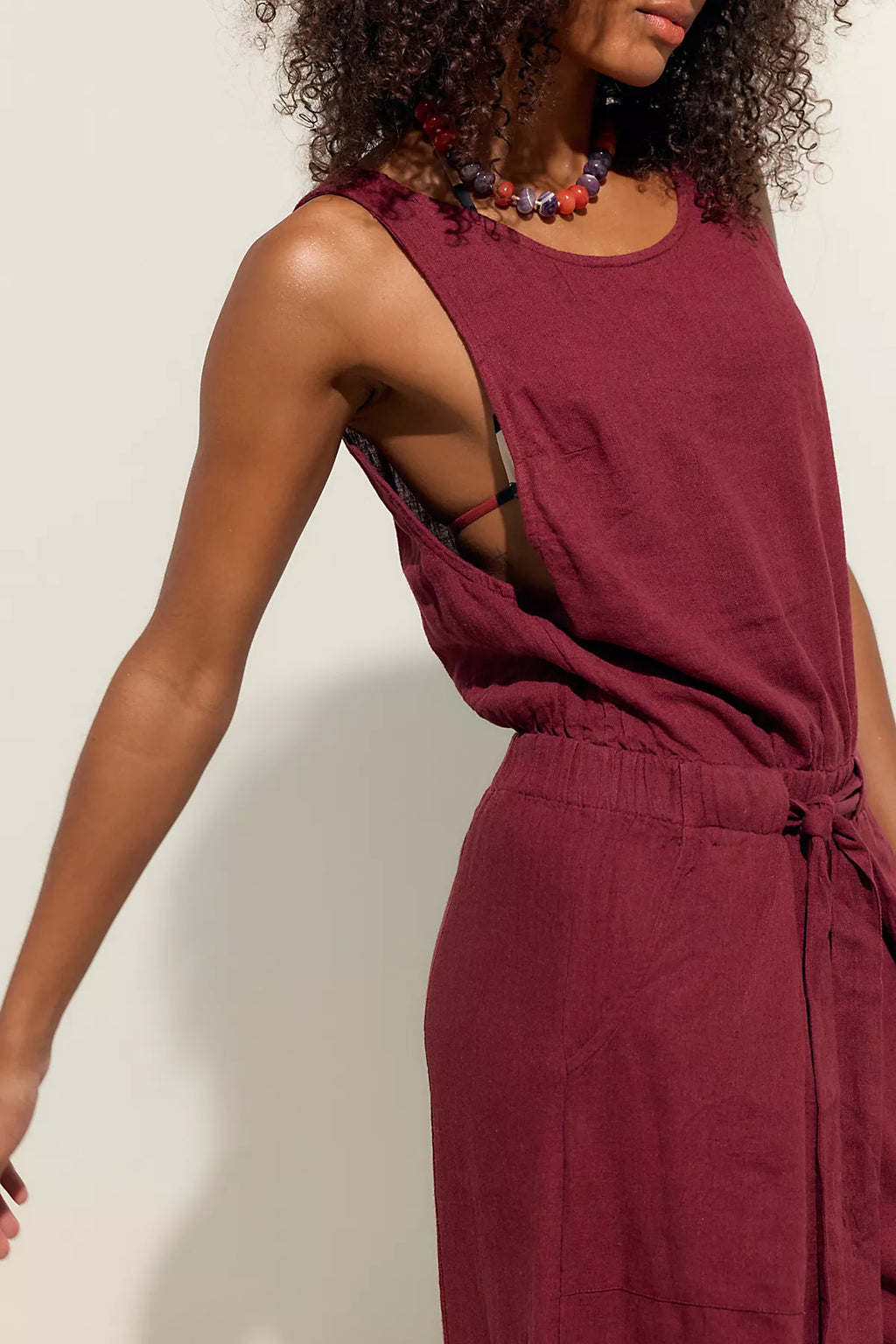 Sandshell Linen Linden One-Piece Jumpsuit