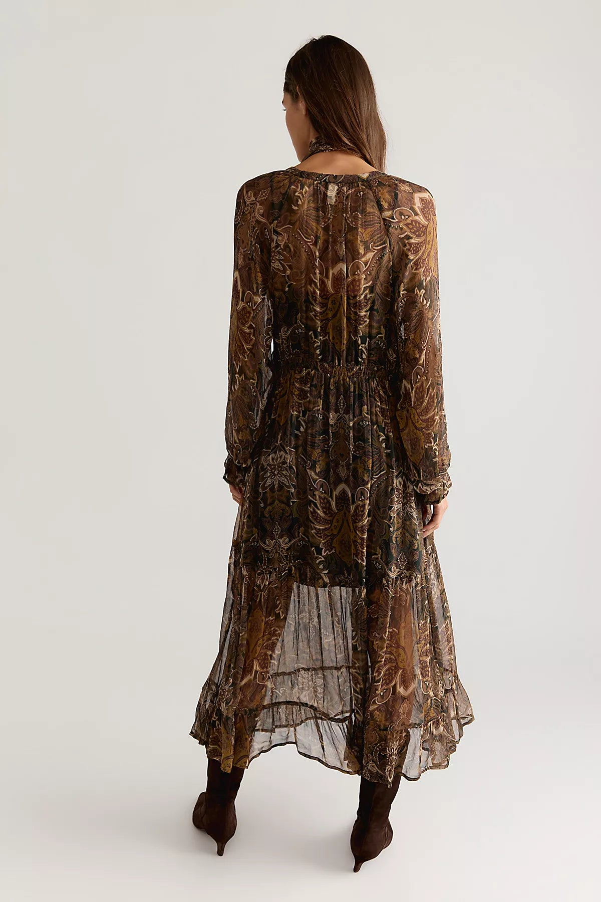 Spell Damask Button Through Midi Dress
