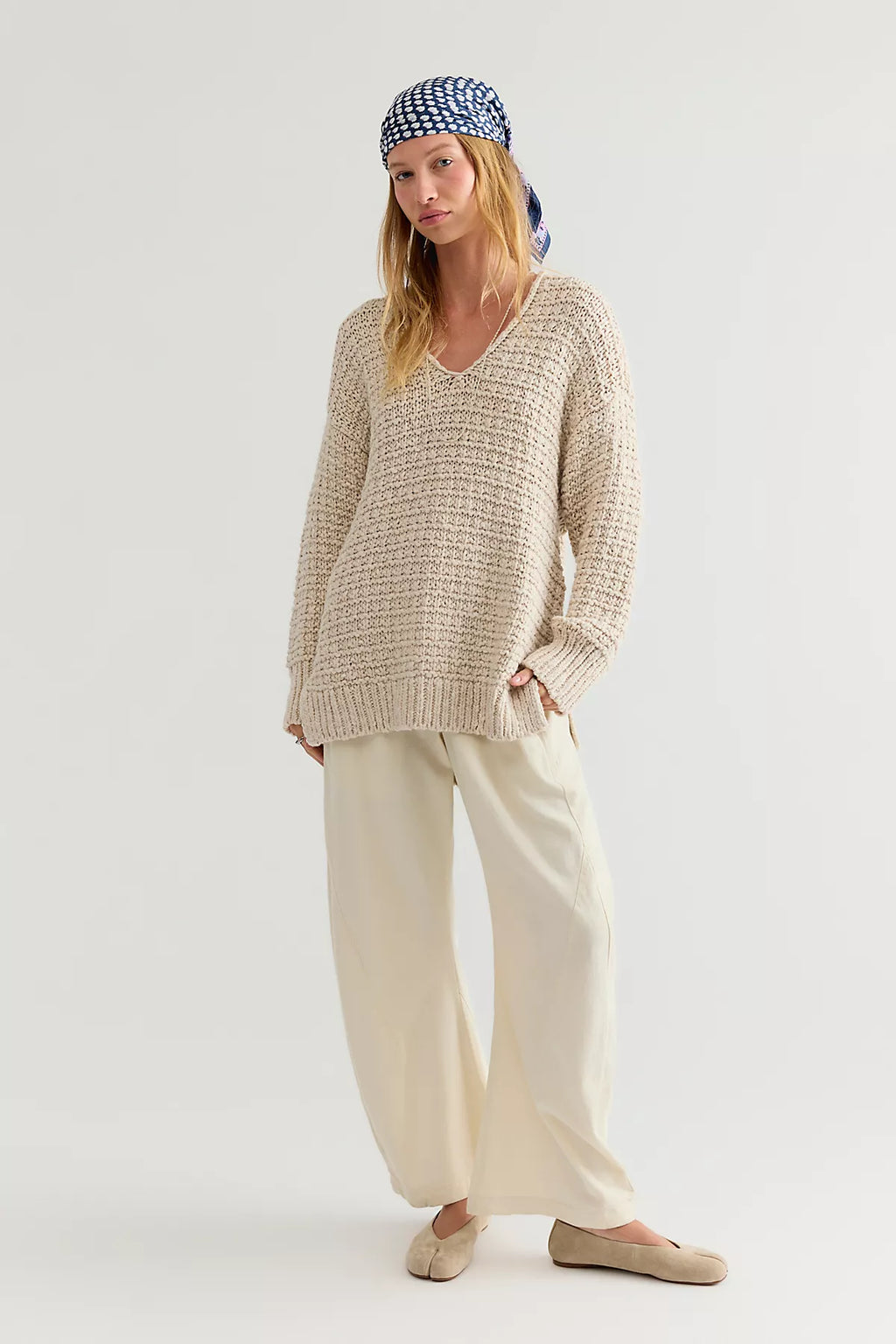 Opal Textured V-Neck Pullover