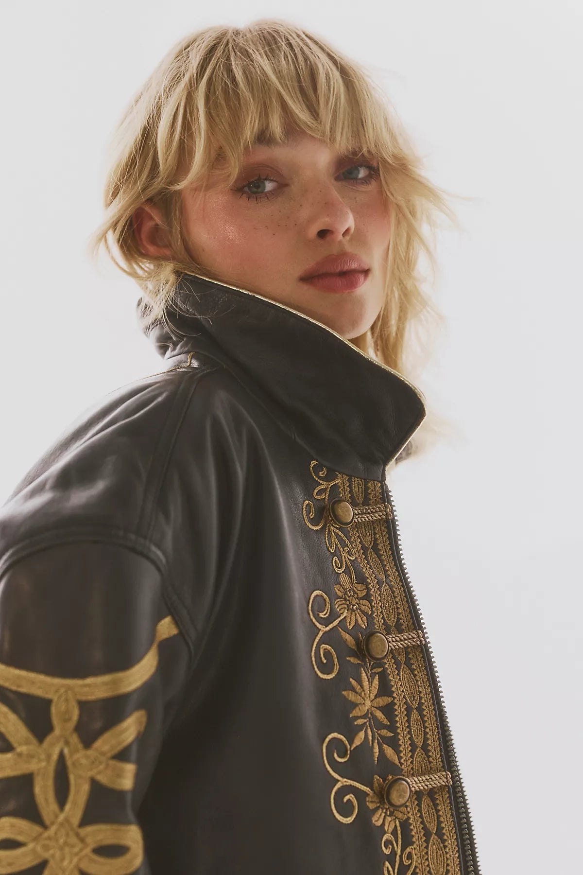 We The Free Lana Leather Band Jacket