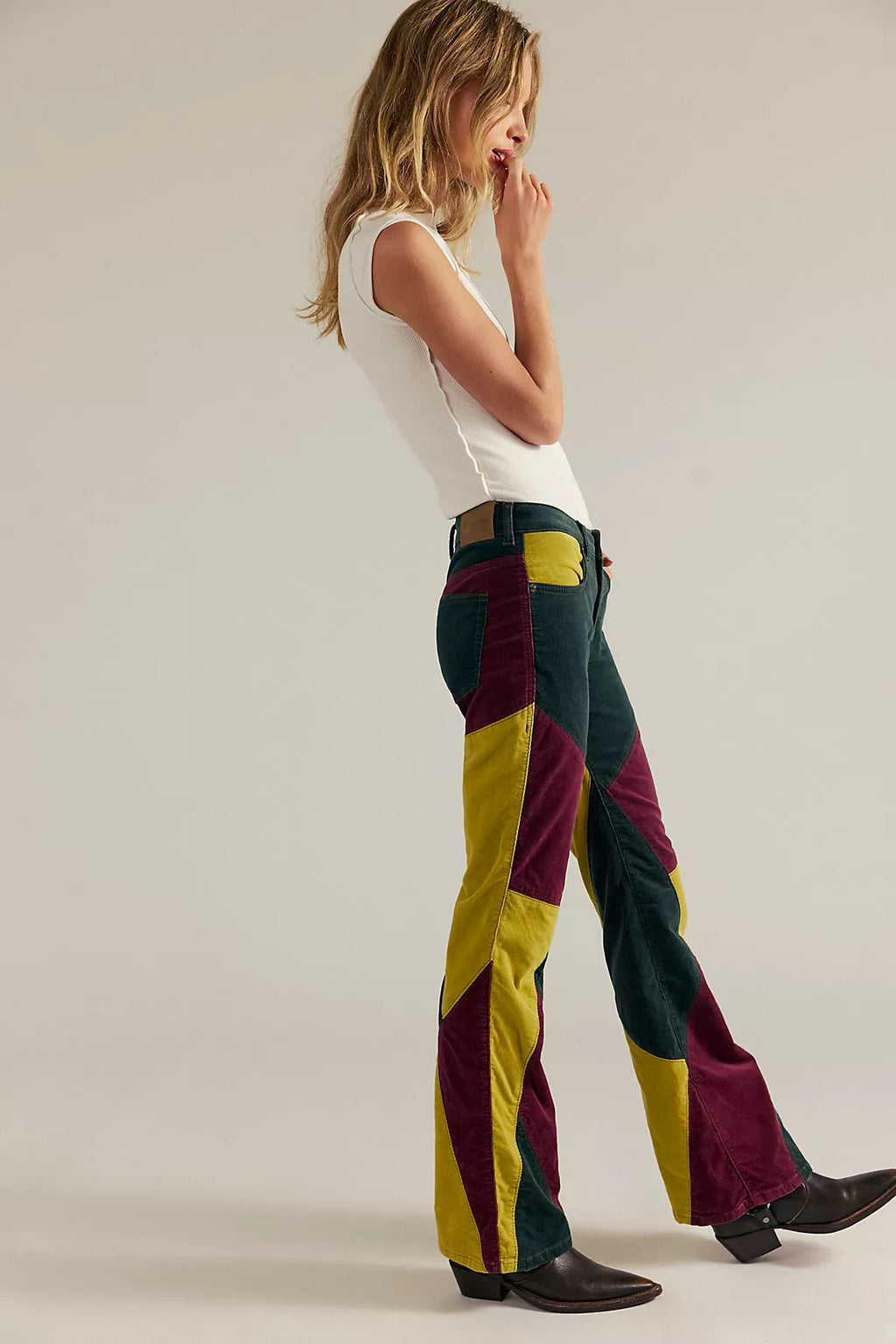 We The Free On Your Side Cord Patched Bootcut Jeans