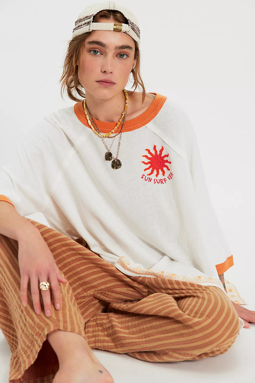 We The Free Giulia Embroidered Ringer Tee