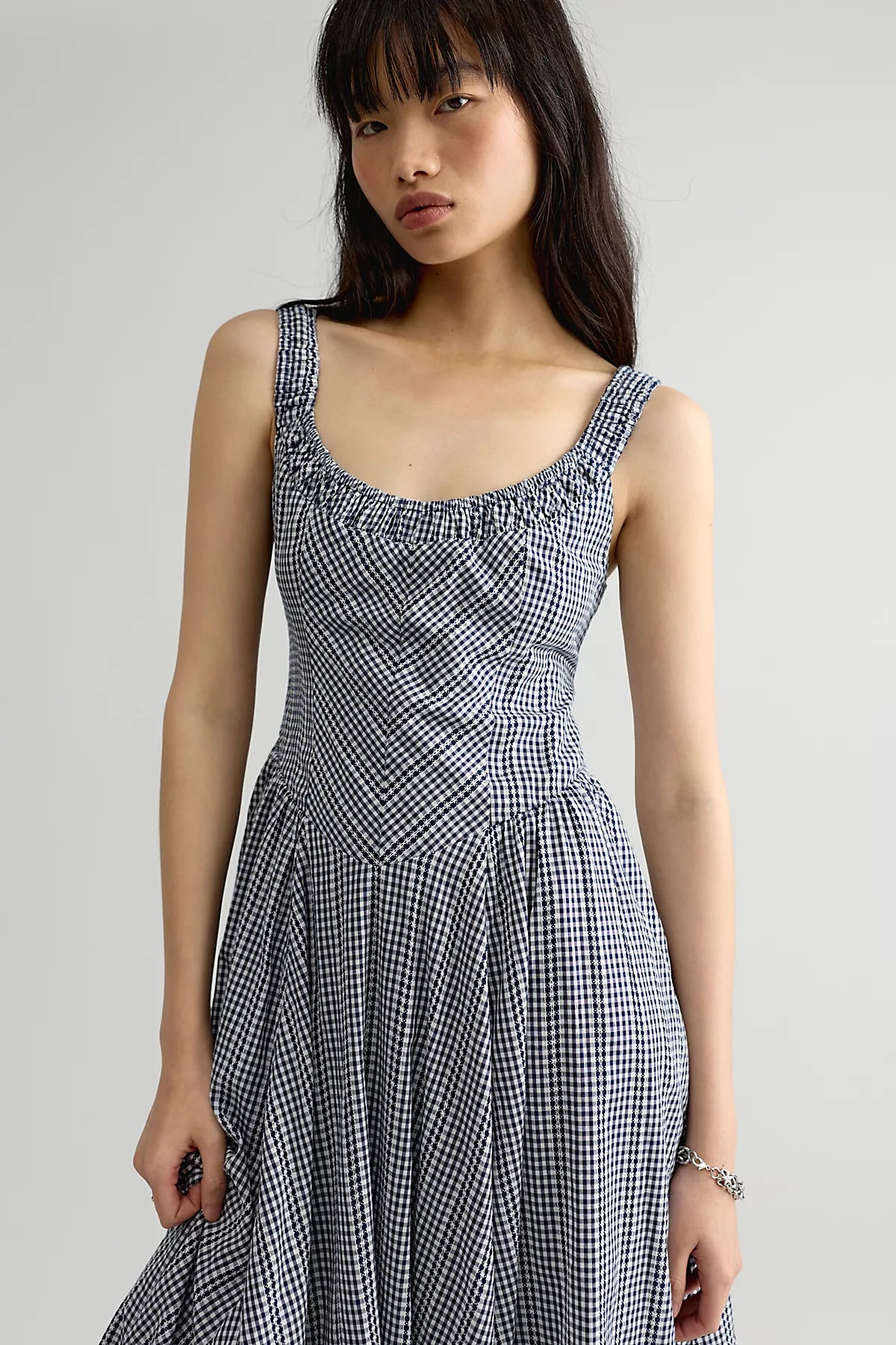 Iris Plaid Midi Dress