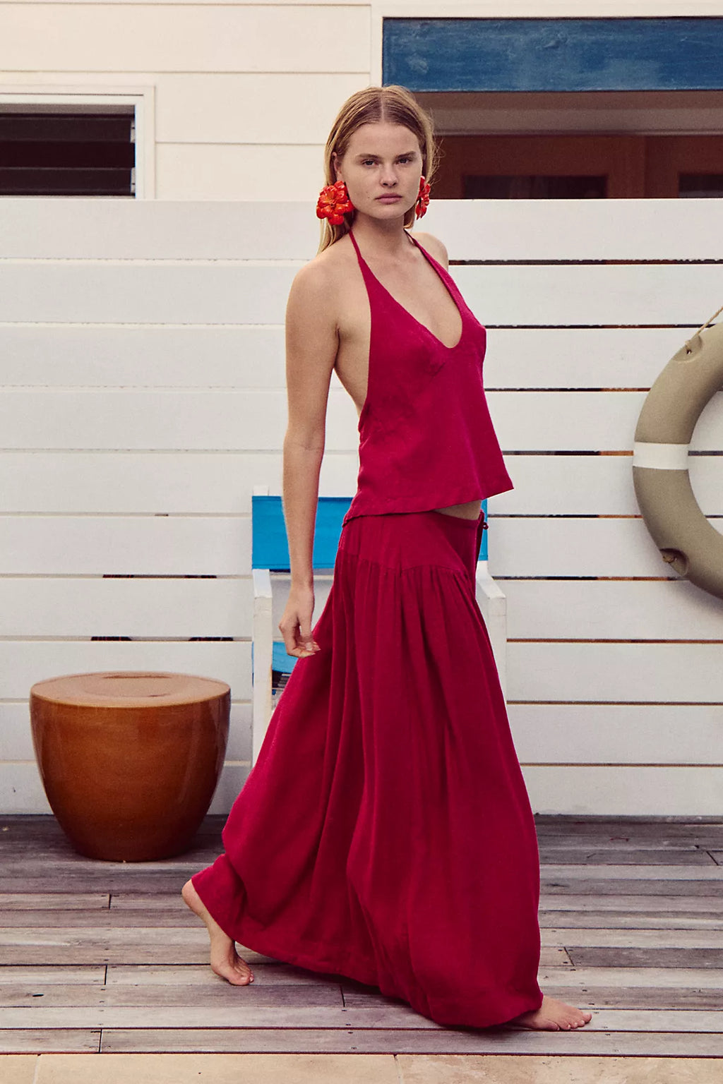 Sandshell Linen Skirt Set