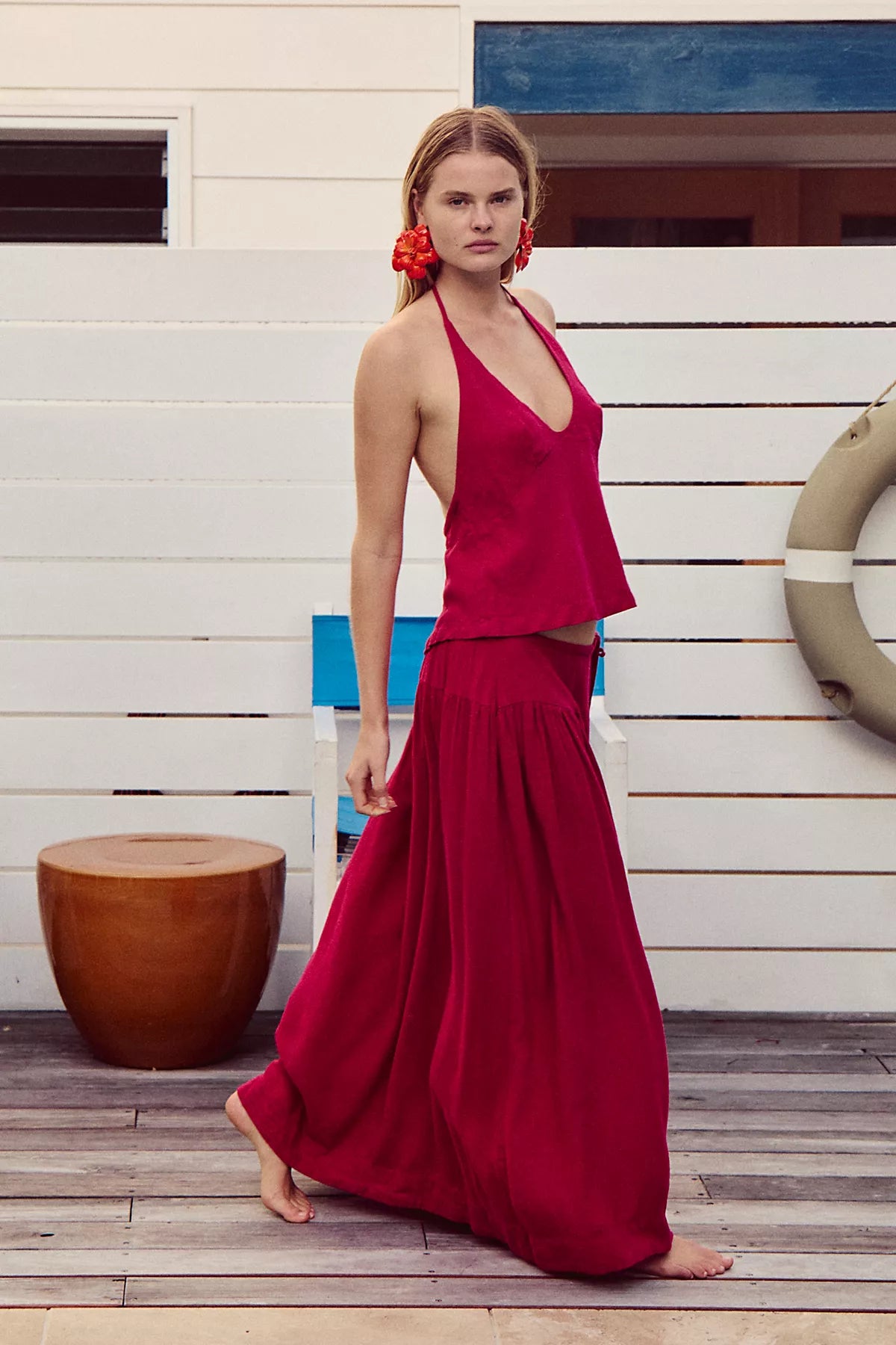 Sandshell Linen Skirt Set