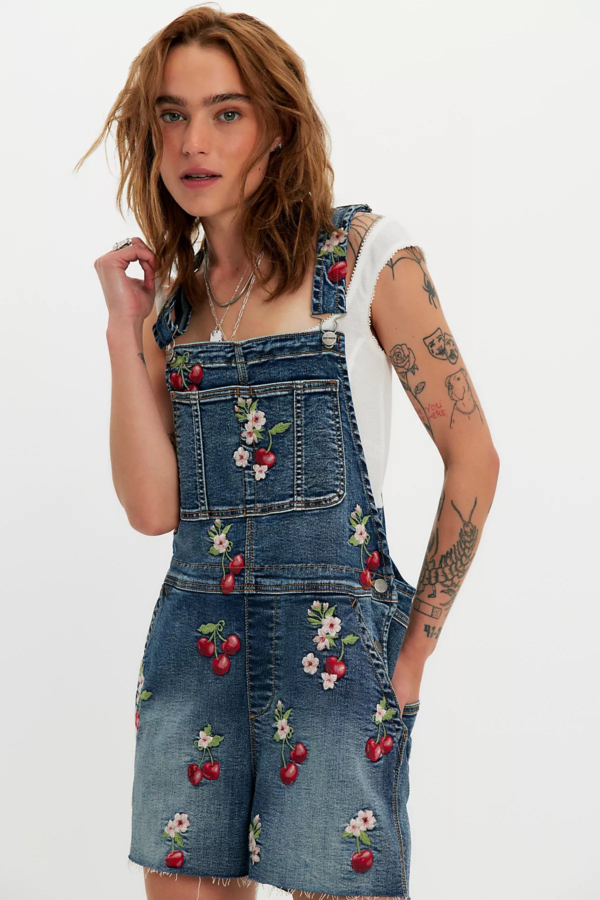 Driftwood Embroidered Shortalls