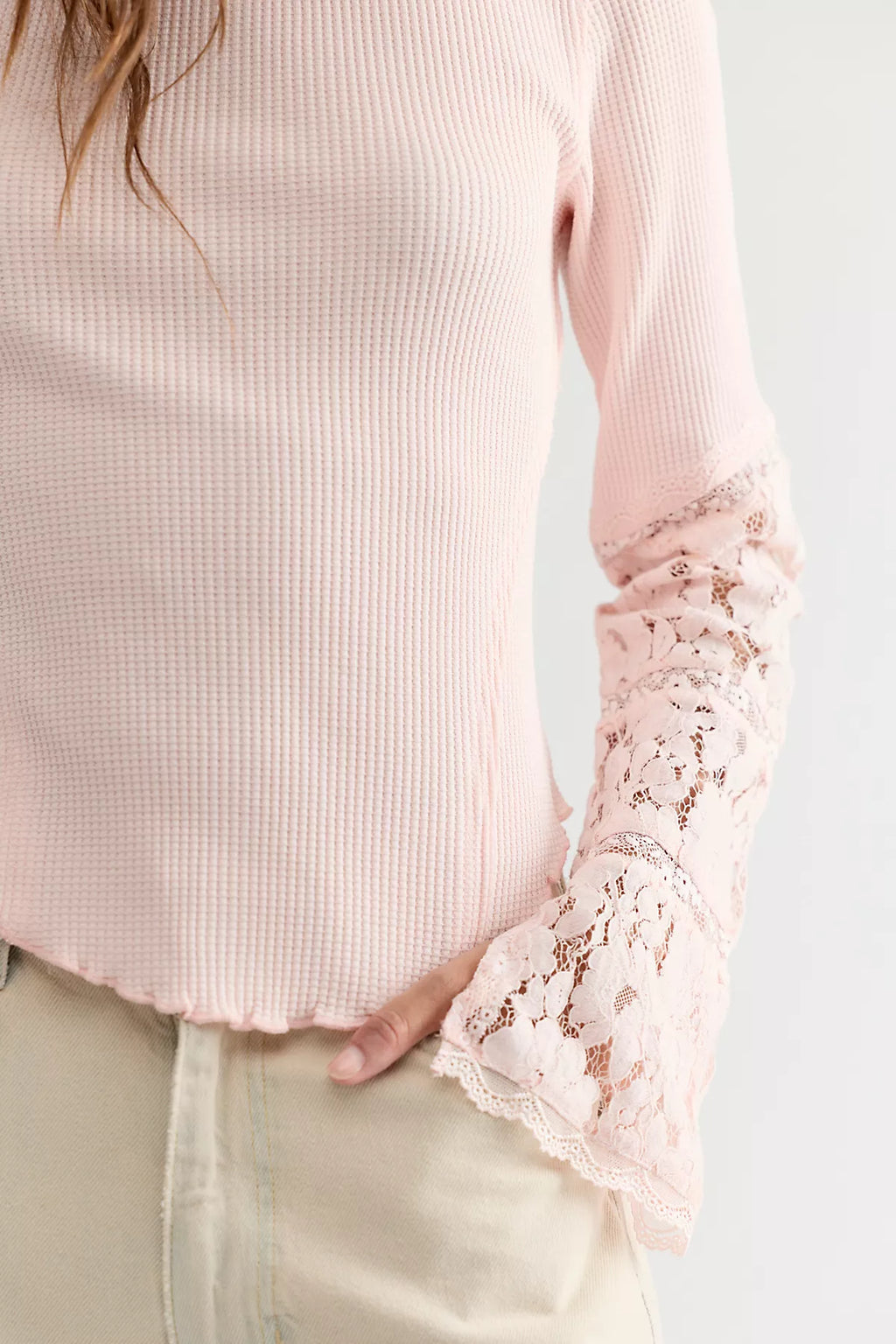 Amber Lace Cuff Long Sleeve Top