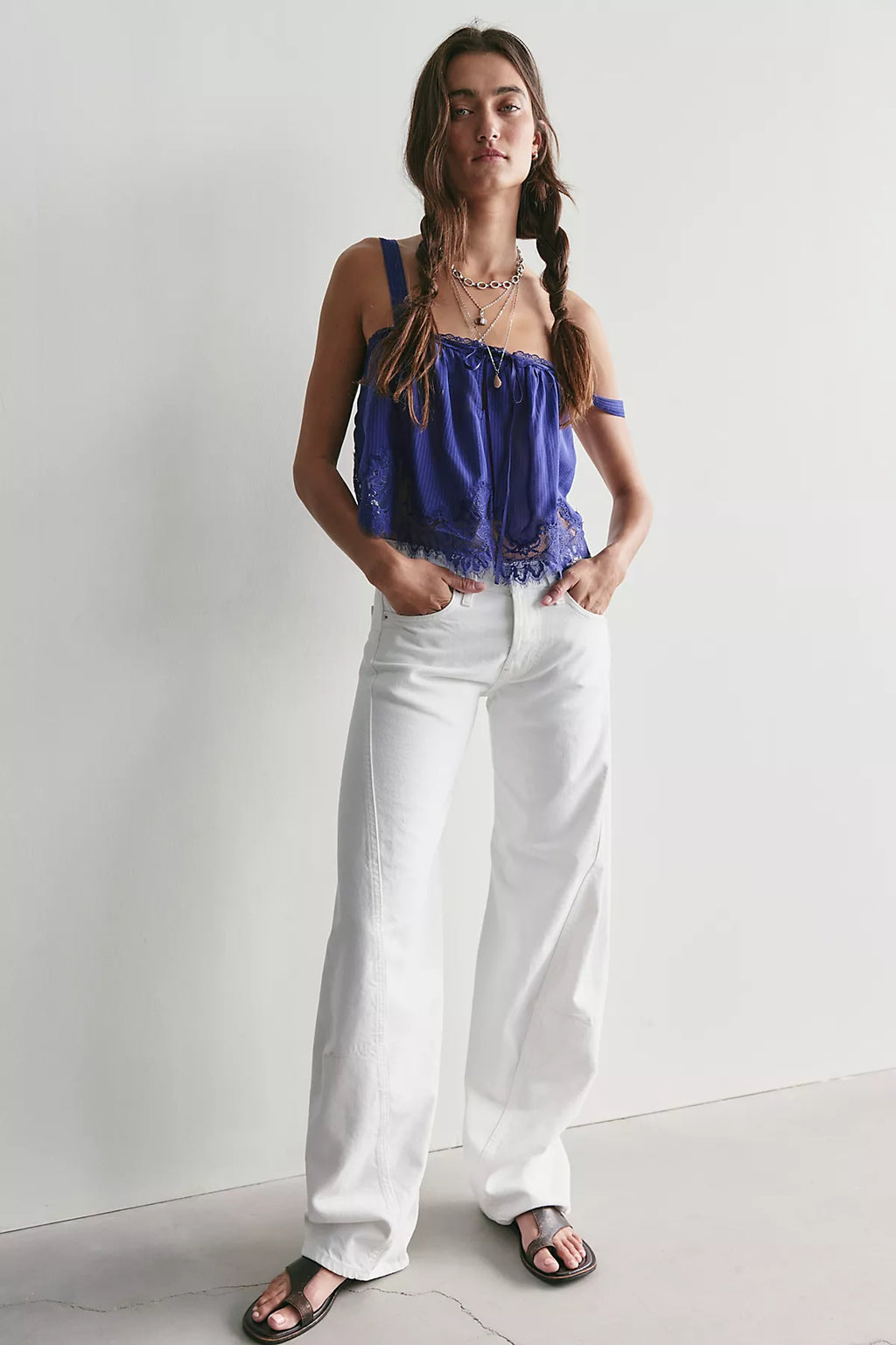 We The Free Fable Low-Rise Twisted Bowed Jeans