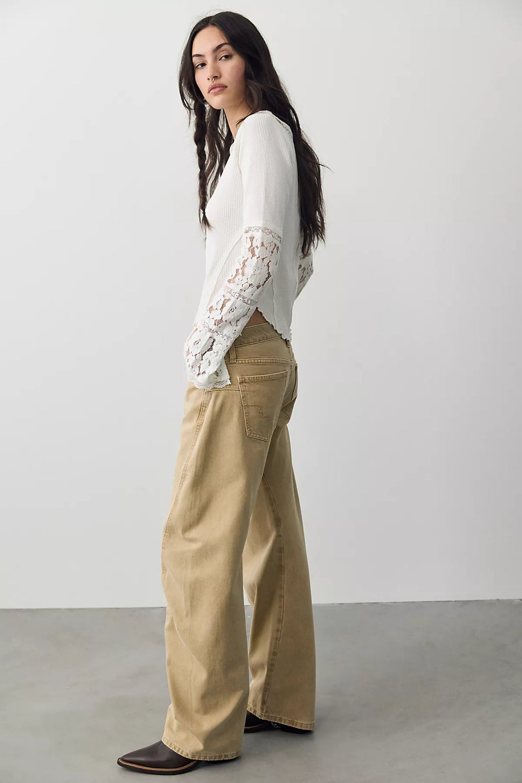 We The Free Fable Low-Rise Twisted Bowed Jeans