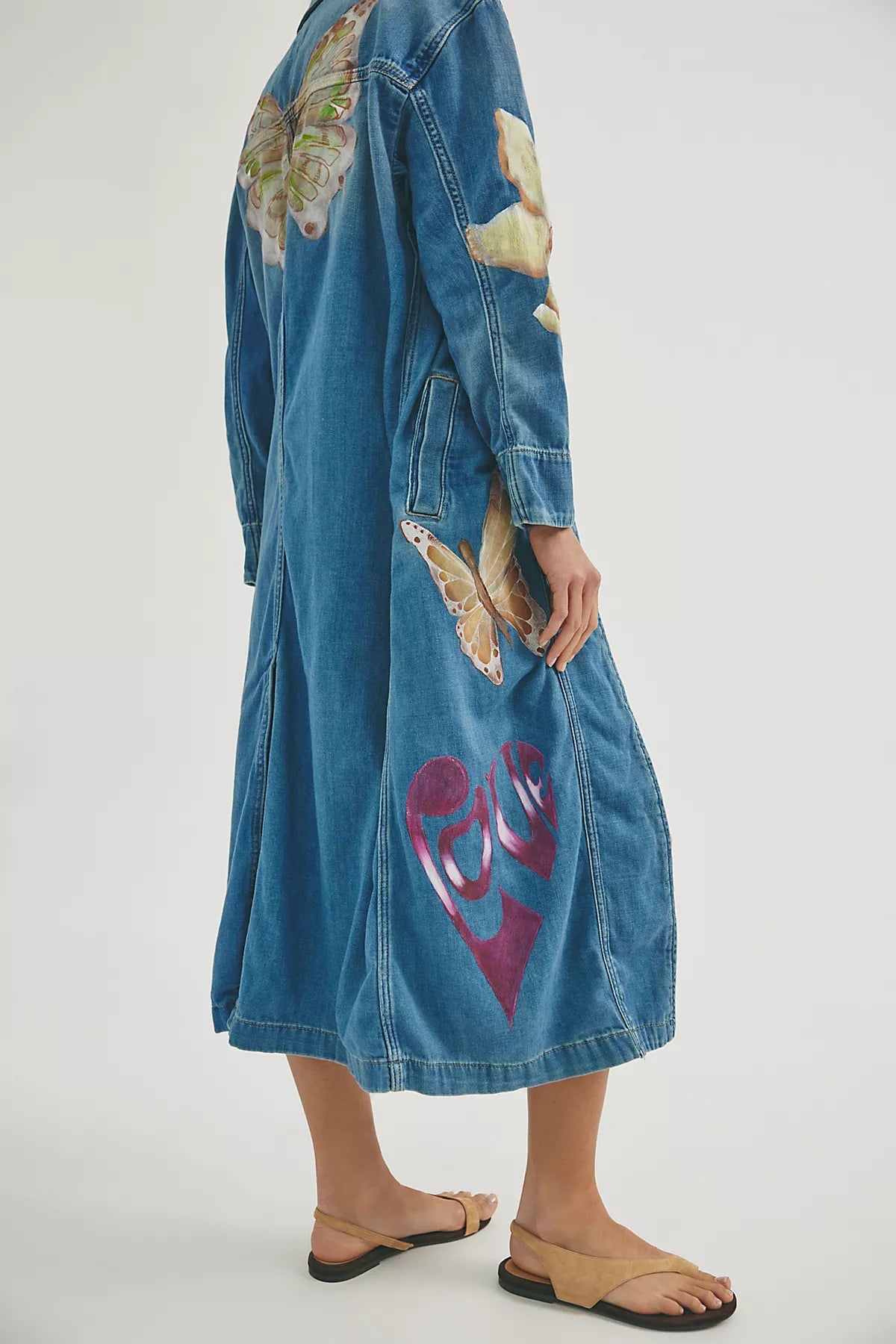 FP X Juliet Johnstone Hand-Painted Monique Denim Duster