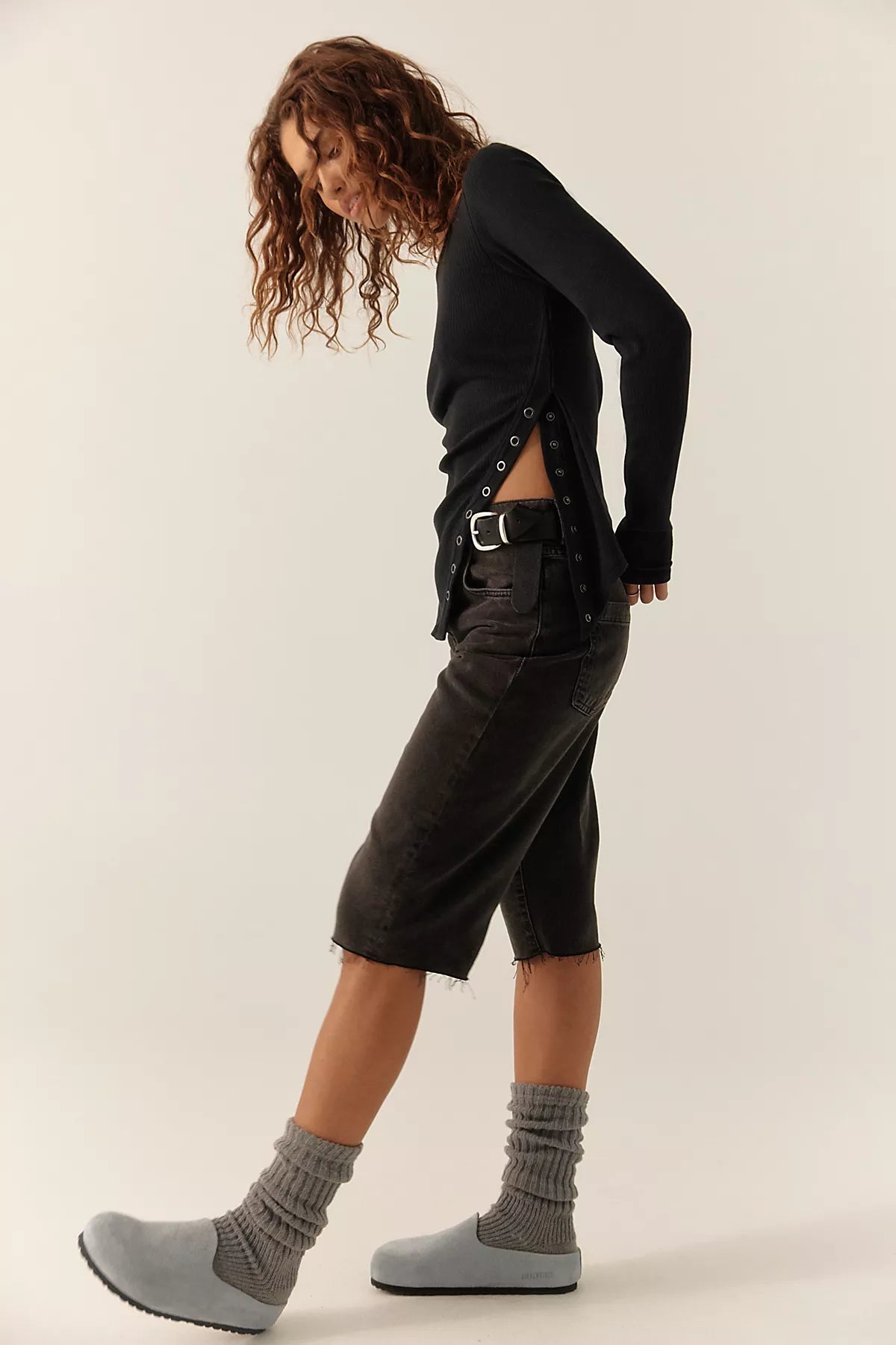 Over You Asymmetric Long Sleeve Top