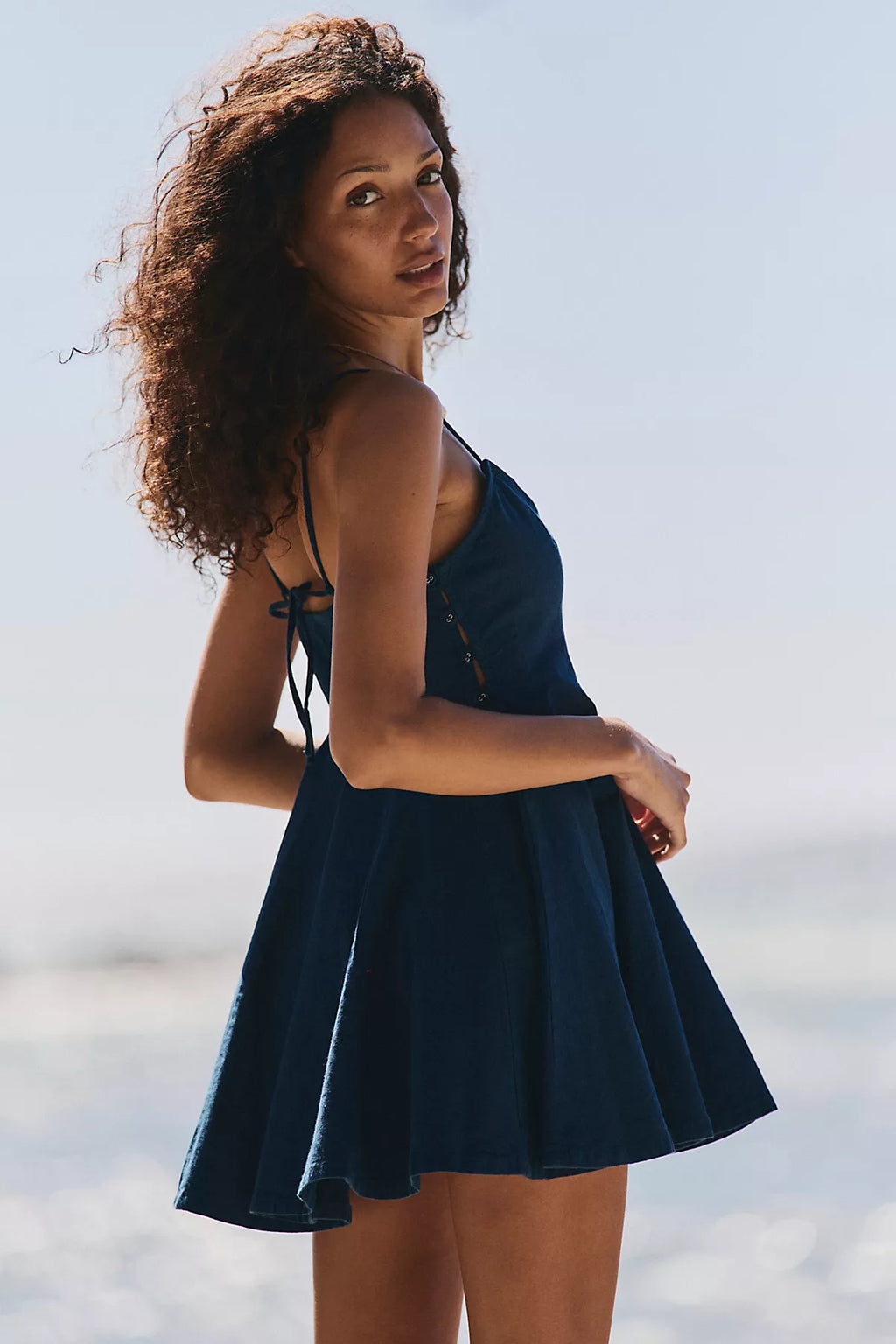 Tan Lines Stretch Linen Mini Dress