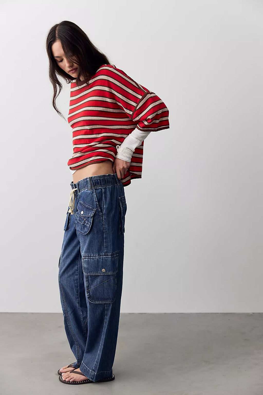 We The Free Tahiti Denim Pull-On Cargo Pants