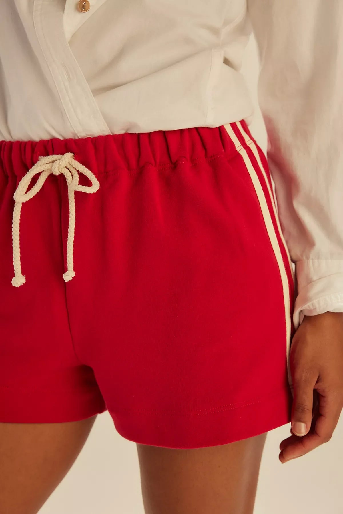 DONNI. The Stripe Eco-Terry Shorts