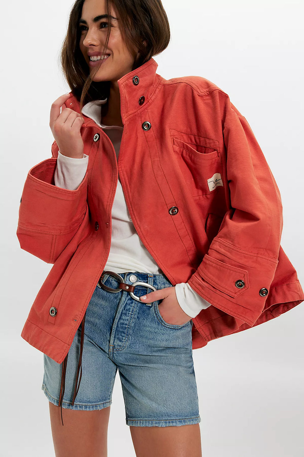We The Free Collins Washed Canvas Funnel-Neck Jacket