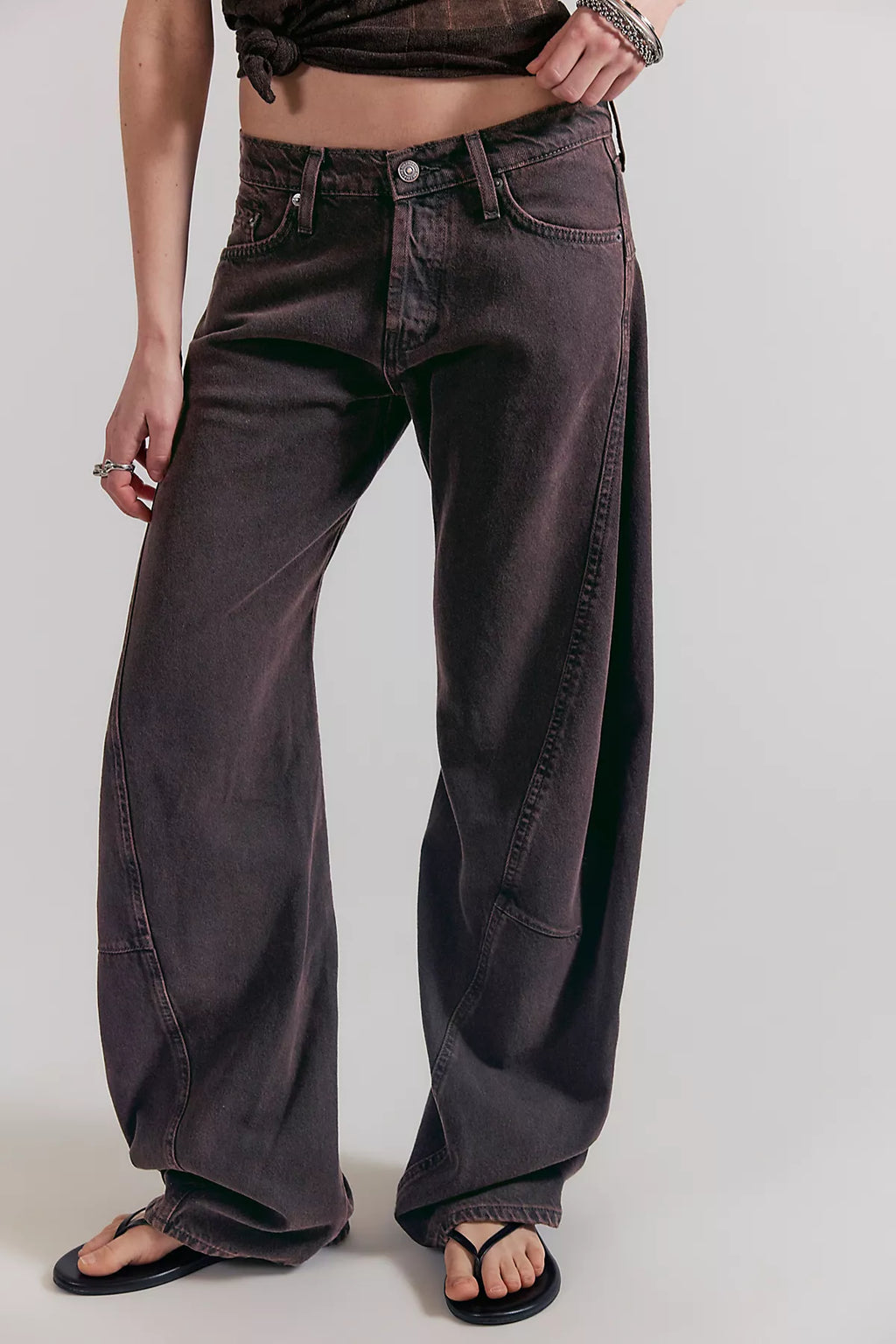 We The Free Fable Low-Rise Twisted Bowed Jeans