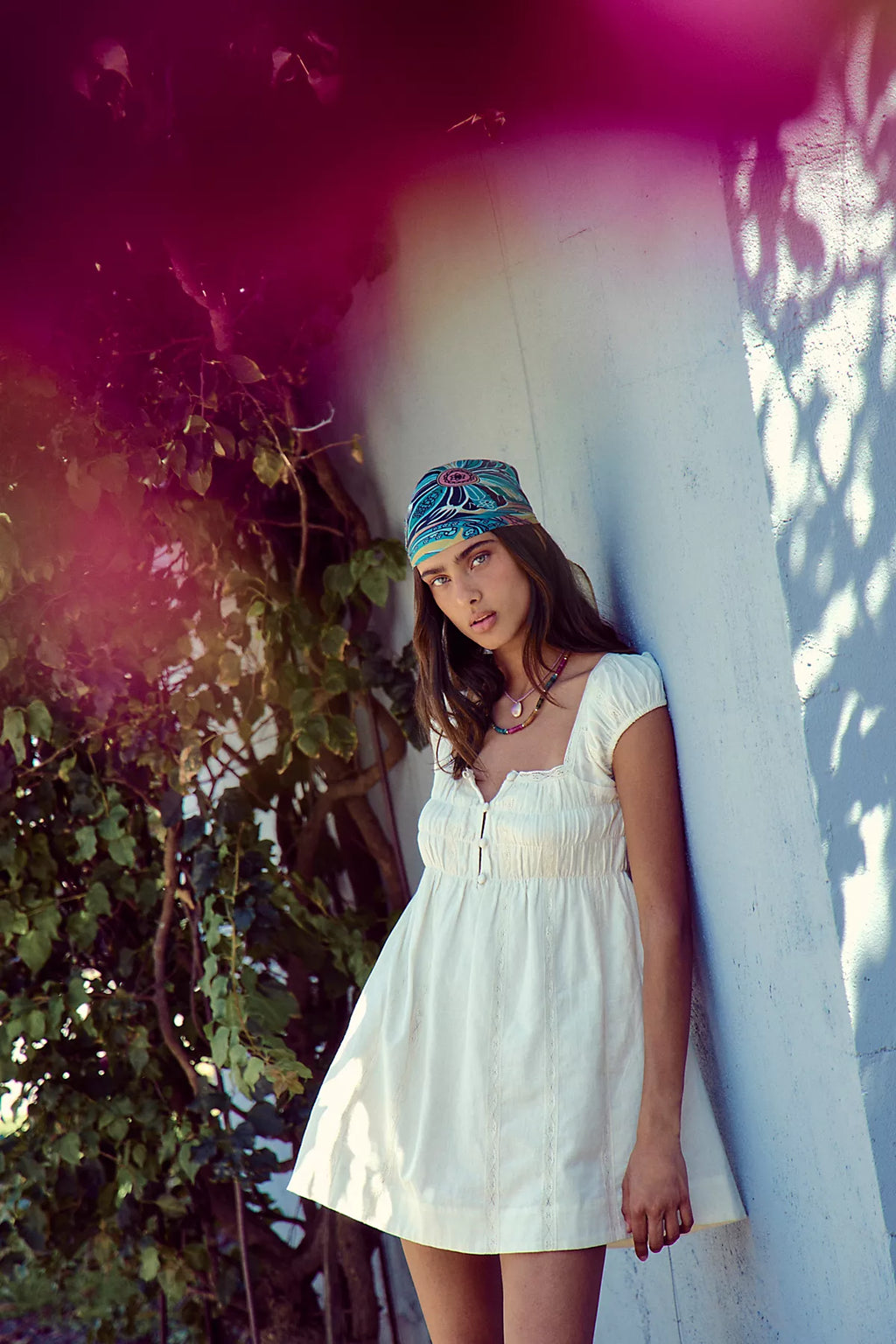 Nina Babydoll Cotton-Linen Mini Dress