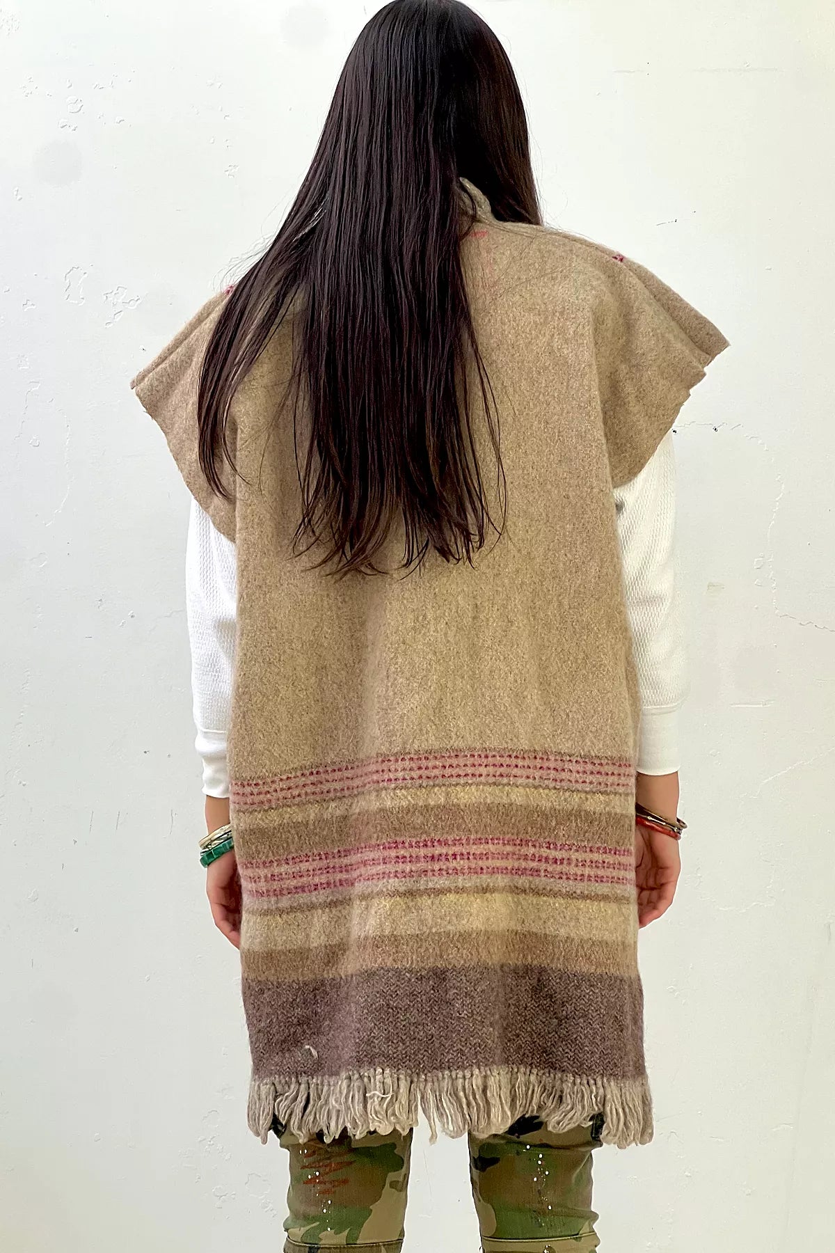 Anna Corinna Reworked Vintage Hand Woven Wool Sweater Coat