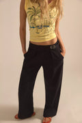 Buckle Up Wide-Leg Trousers