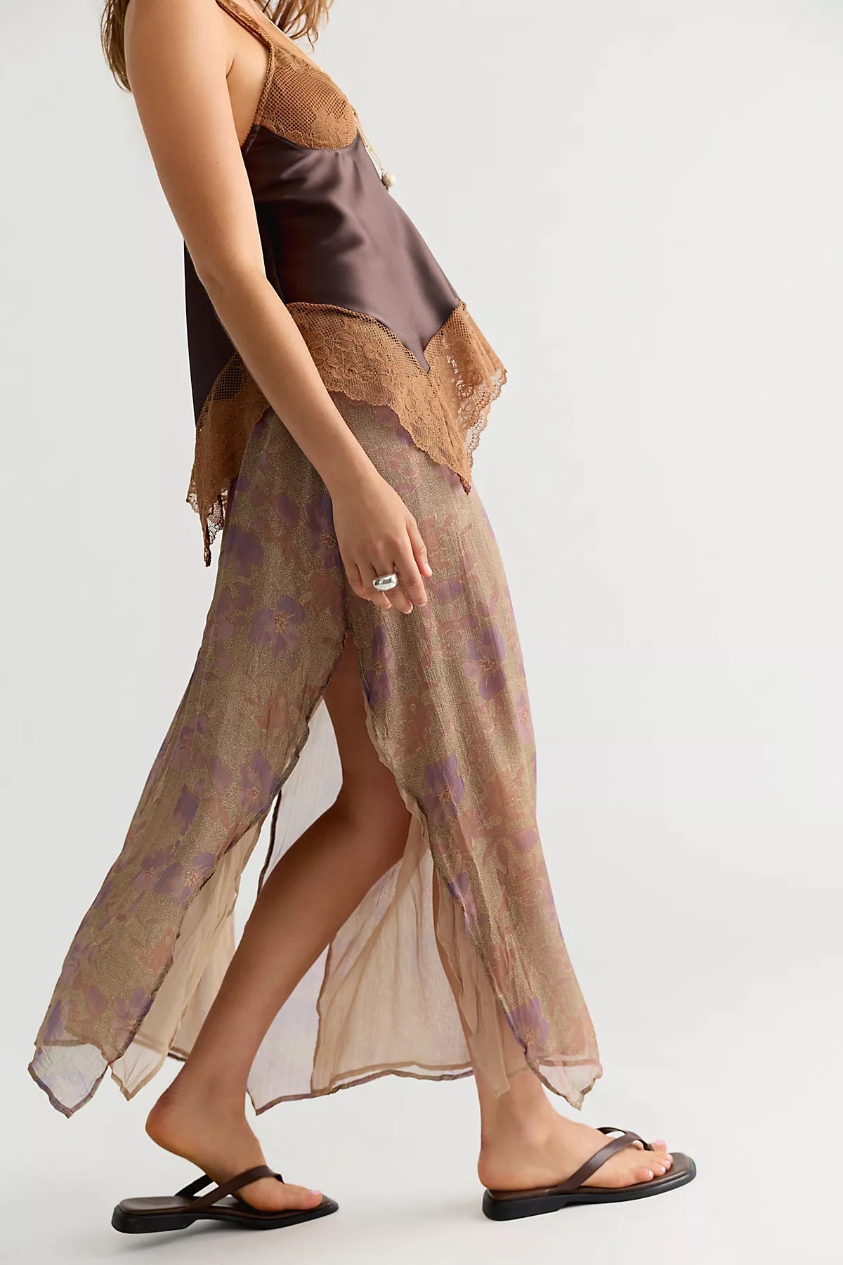 Karis Crinkle Midi Skirt